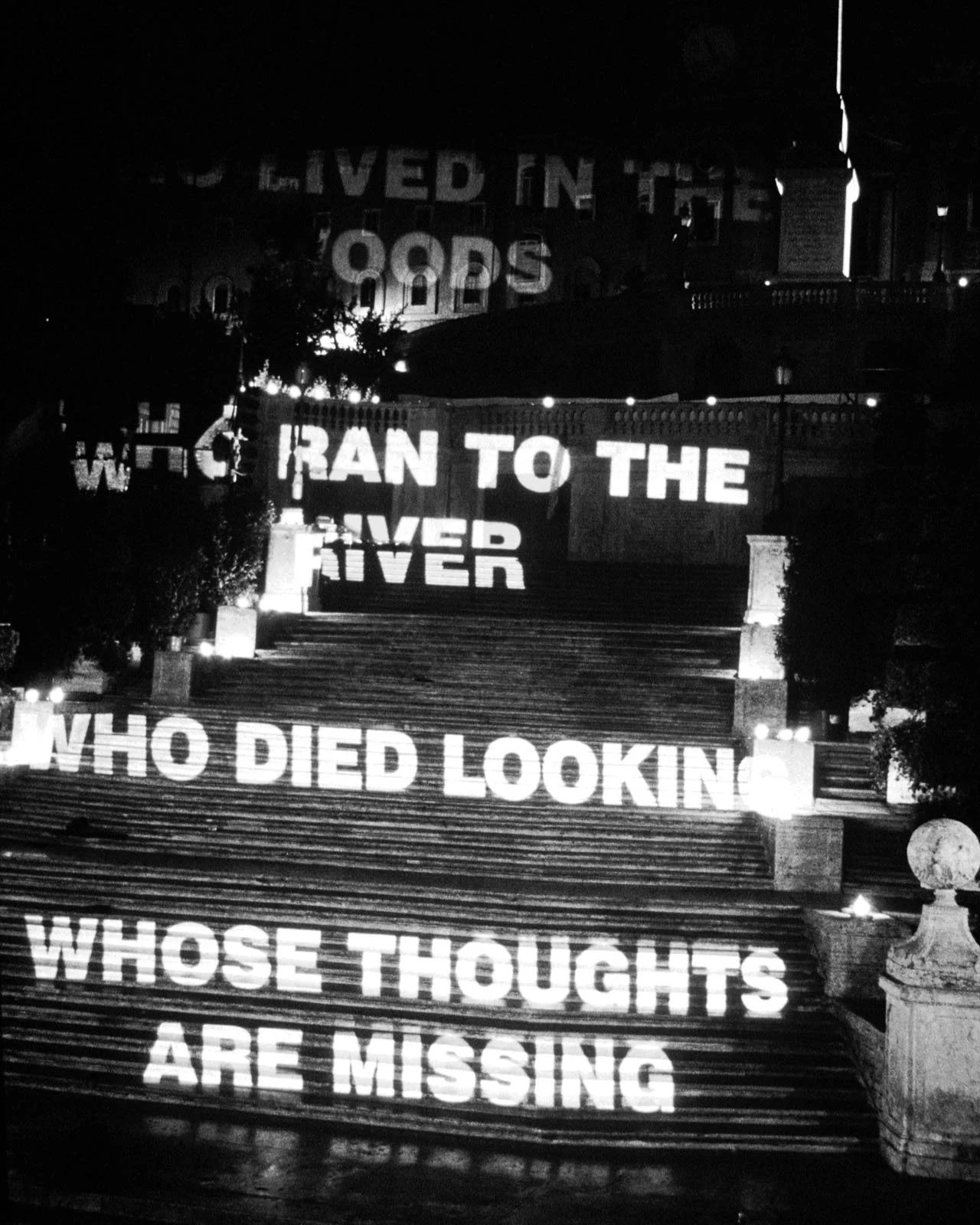 Site: Spanish Steps, Rome, Italy
July 16, 1998
Text: Erlauf, 1995
Projection: Skypictures; Aubert Lee
Photo: Fabio Magrelli