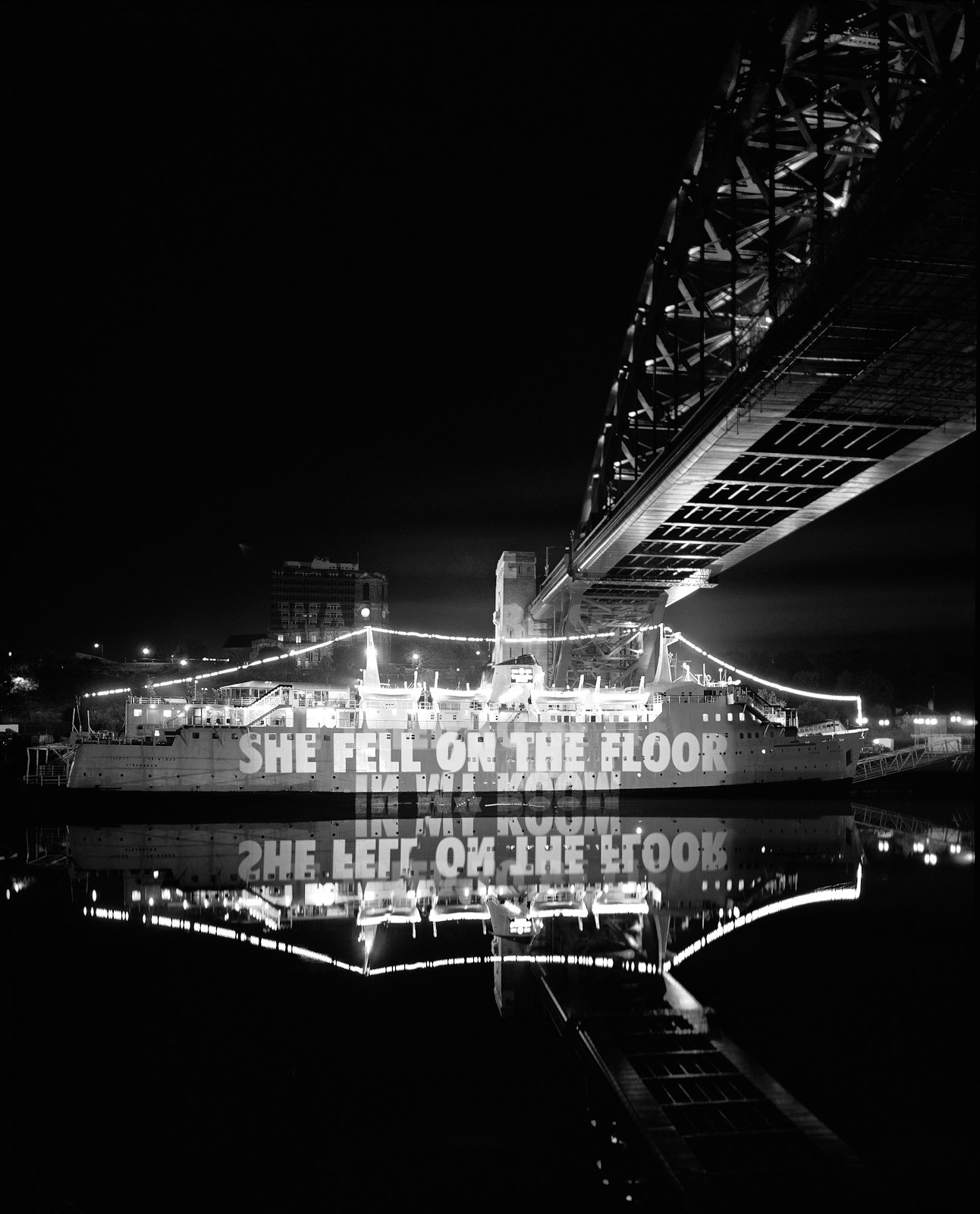 Site: Tuxedo Princess, Gateshead, United Kingdom
October 27, 2000
Text: Lustmord, 1993–95
Projection: FX Productions; Charles Passarelli
Photo: Attilio Maranzano