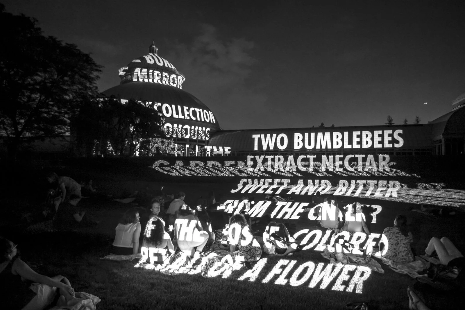 Site: New York Botanical Garden, New York
June 9–13, 2015
Text: “And the Intrepid Anthurium” by Pura López Colomé, translation by Forrest Gander, from Watchword, © 2012 by Pura López Colomé and Forrest Gander. Published by Wesleyan University Press. 
