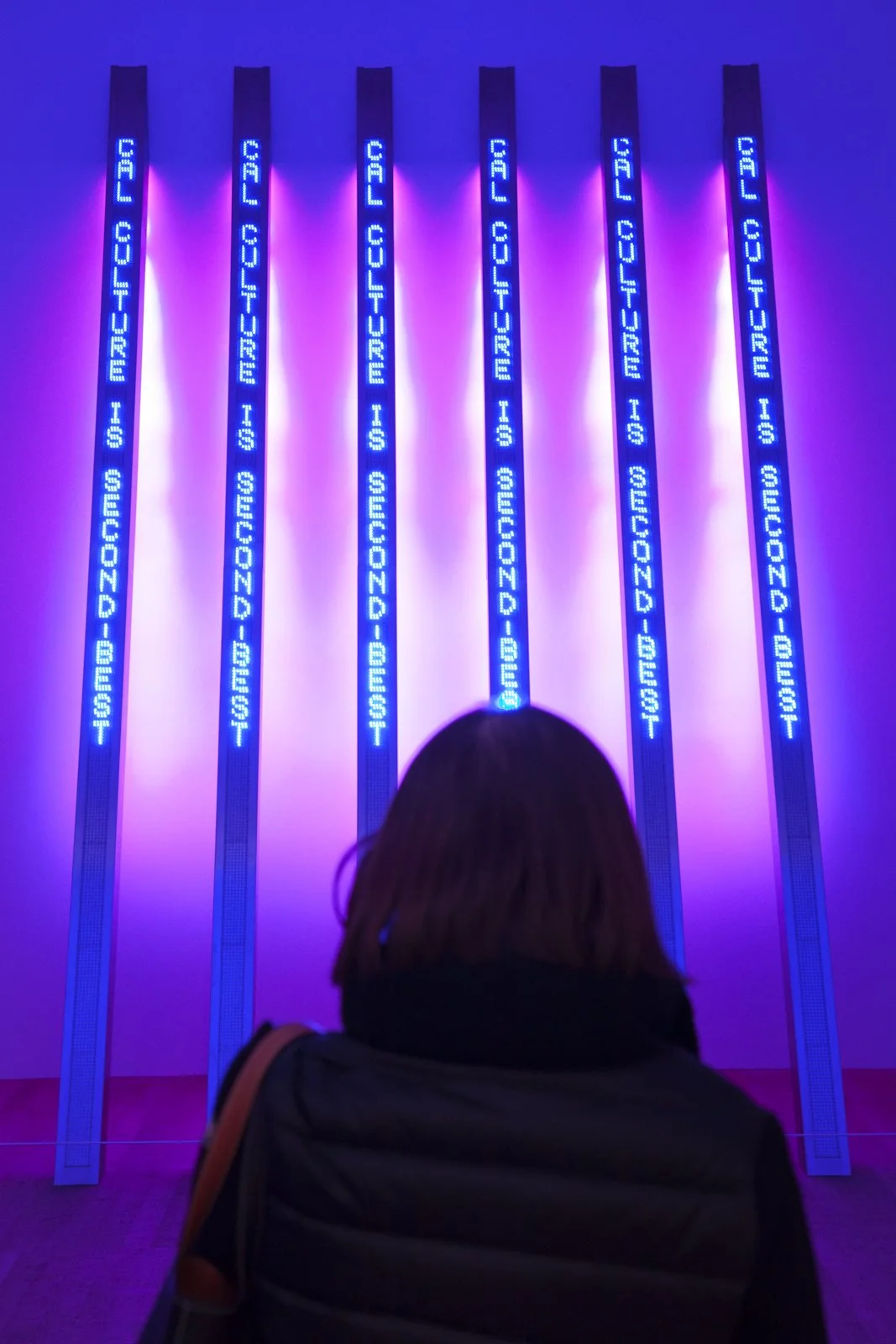 Blue Purple Tilt, 2007
Installation: ARTIST ROOMS: Jenny Holzer, Tate Modern, London, 2018
July 23, 2018–July 31, 2019
Text: Truisms, 1977–79
Photo: Lee Pretious