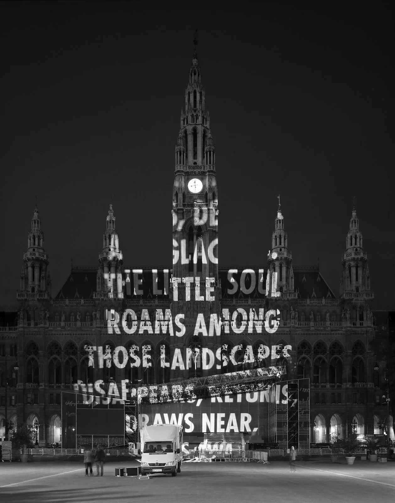 Site: Town Hall, Vienna, Austria
May 6, 2006
Text: “Tortures” from View with a Grain of Sand by Wisława Szymborska, copyright © 1993 by the author. English translation by Stanisław Barańczak and Clare Cavanagh, copyright © 1995 by Harcourt, Inc. Used