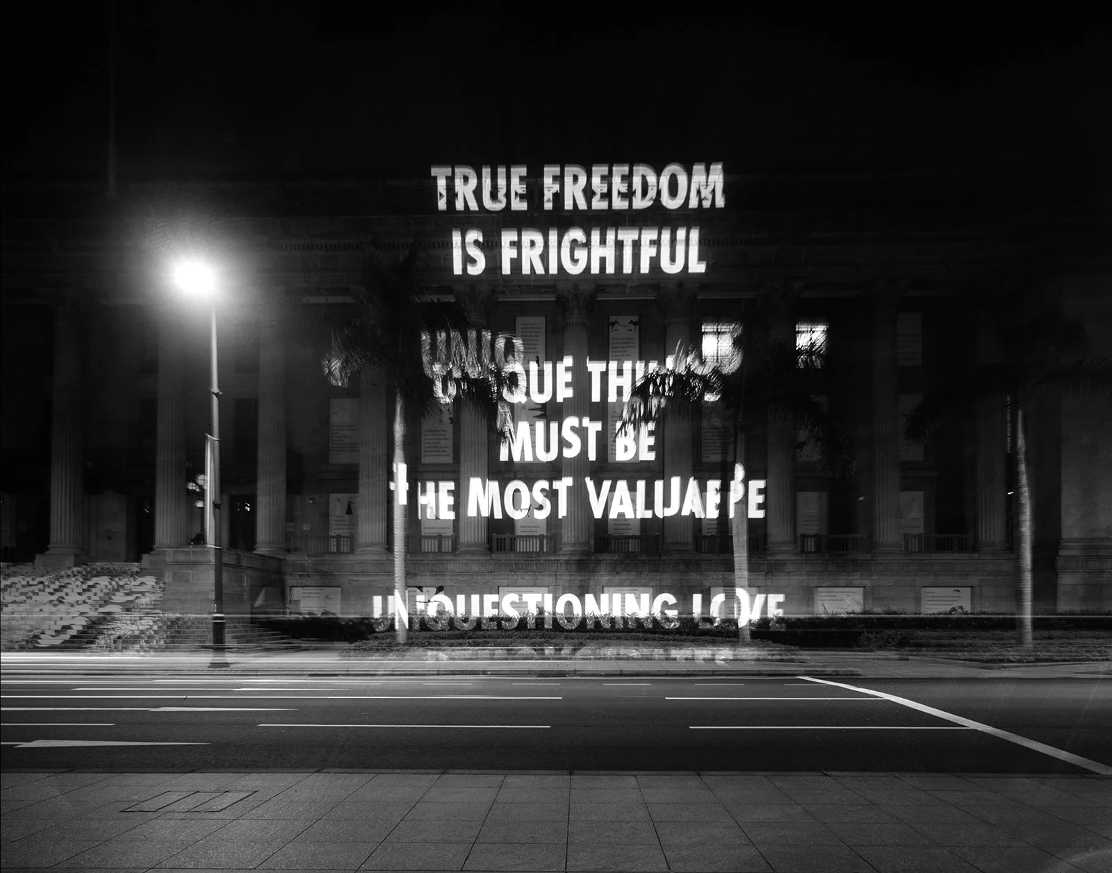Site: City Hall, Singapore, Republic of Singapore
September 1, 2006
Text: Truisms, 1977–79
Projection: FX Productions; Charles Passarelli
Photo: Darren Soh