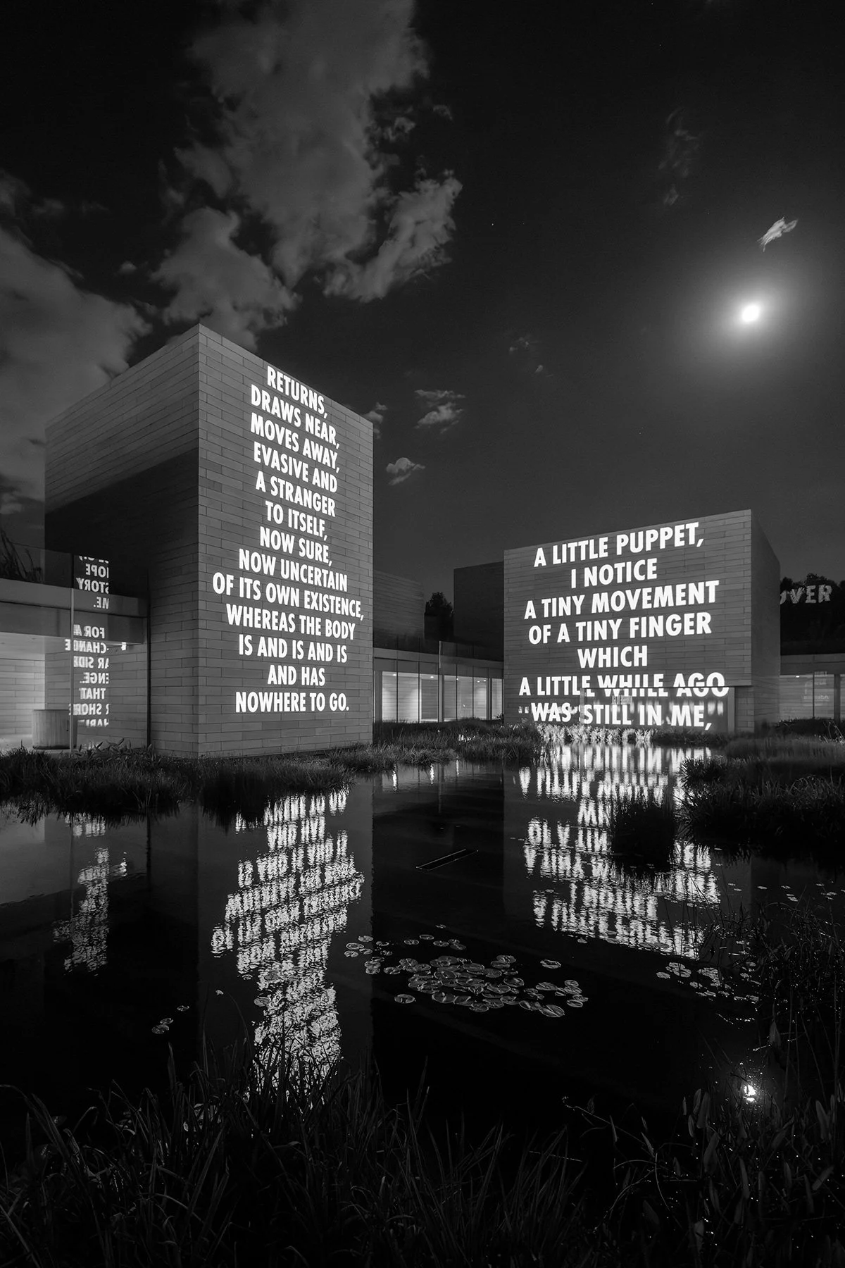 what you love, 2025
Light Projection
Glenstone Museum, Potomac, Maryland, USA
Text: “Maternity” from Talking to My Body by Anna Świrszczyńska, English translation by Czesław Miłosz and Leonard Nathan, © 1985 by Ludmiła Adamska-Orłowska, The Estate of
