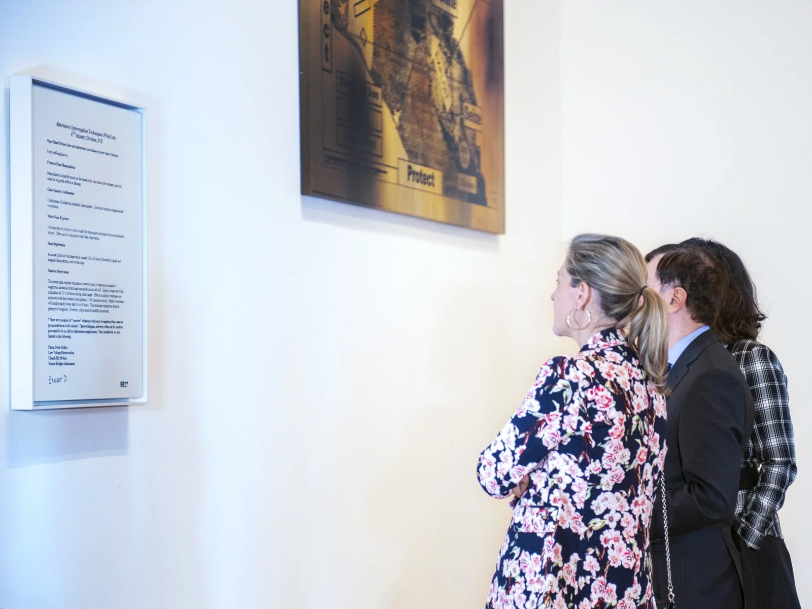 Wish List, 2006
Oil on linen
33 x 25.5 in. / 83.8 x 64.8 cm
Text: U.S. government document


Protect Protect ochre, 2007
Oil on linen
79 x 102.25 in. / 200.7 x 259.7 cm
Text: U.S. government document


Installation: Jenny Holzer: Thing Indescribable,