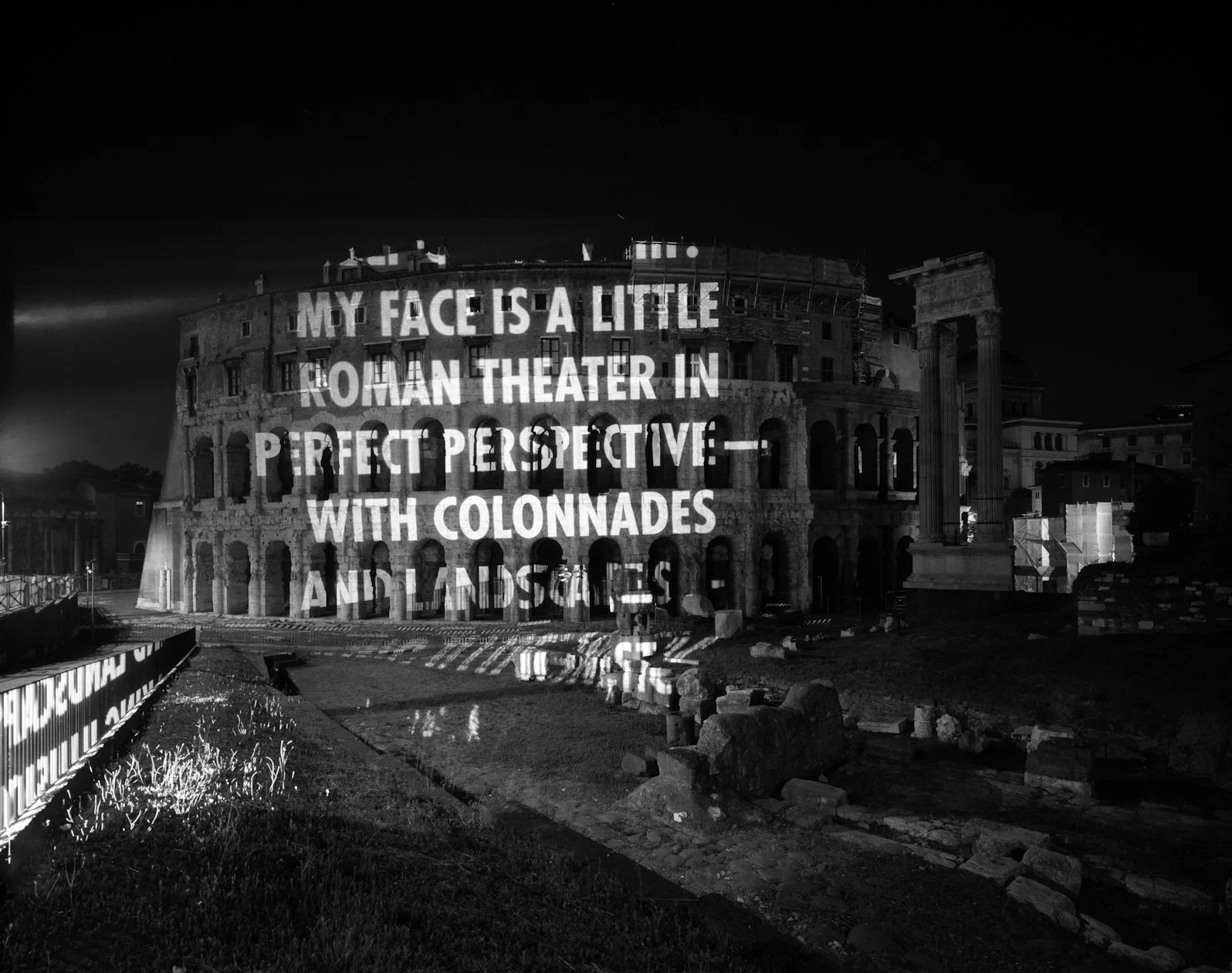 Site: Teatro di Marcello, Rome, Italy
May 23, 2007
Text: “Self-Portrait as Four Styles of Pompeian Wall-Painting” from The Visible Man by Henri Cole, copyright © 2005 by the author. Used by/reprinted with permission from Farrar, Straus and Giroux, LL