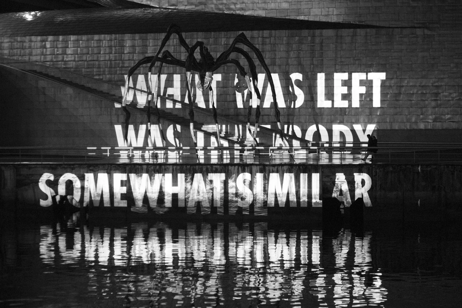 For Bilbao, 2019
Light projection
Museo Guggenheim Bilbao, Spain
Text: “They Thought I Died” from Building the Barricade by Anna Świrszczyńska, English translation by Piotr Florczyk, © 2016 by the translator. Used with permission of Ludmiła Adamska-O