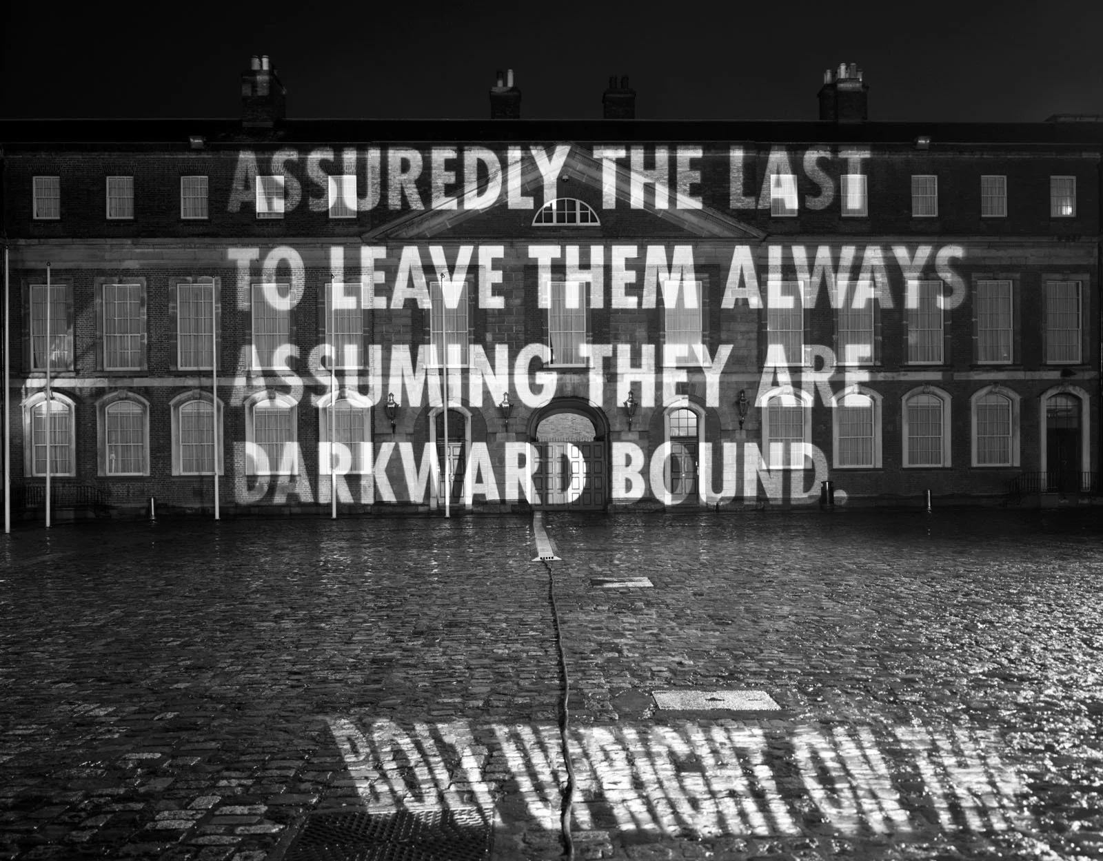 Site: Dublin Castle, Dublin, Ireland
March 29, 2006
Text: The Lost Ones by Samuel Beckett. Published by Calder Publications London.
Projection: FX Productions; Charles Passarelli
Photo: Attilio Maranzano