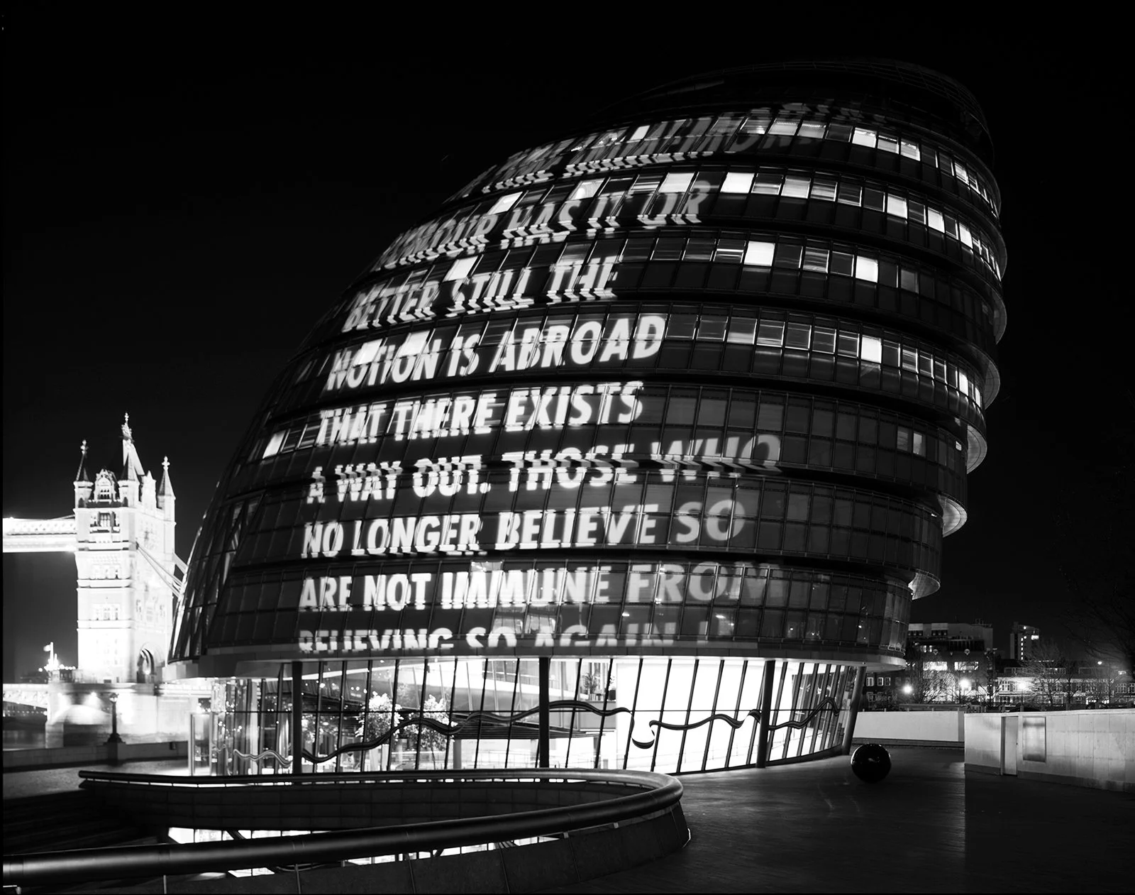 Site: City Hall, London
April 7, 2006
Text: The Lost Ones by Samuel Beckett. Published by Calder Publications London.
Projection: FX Productions; Charles Passarelli
Photo: Attilio Maranzano
