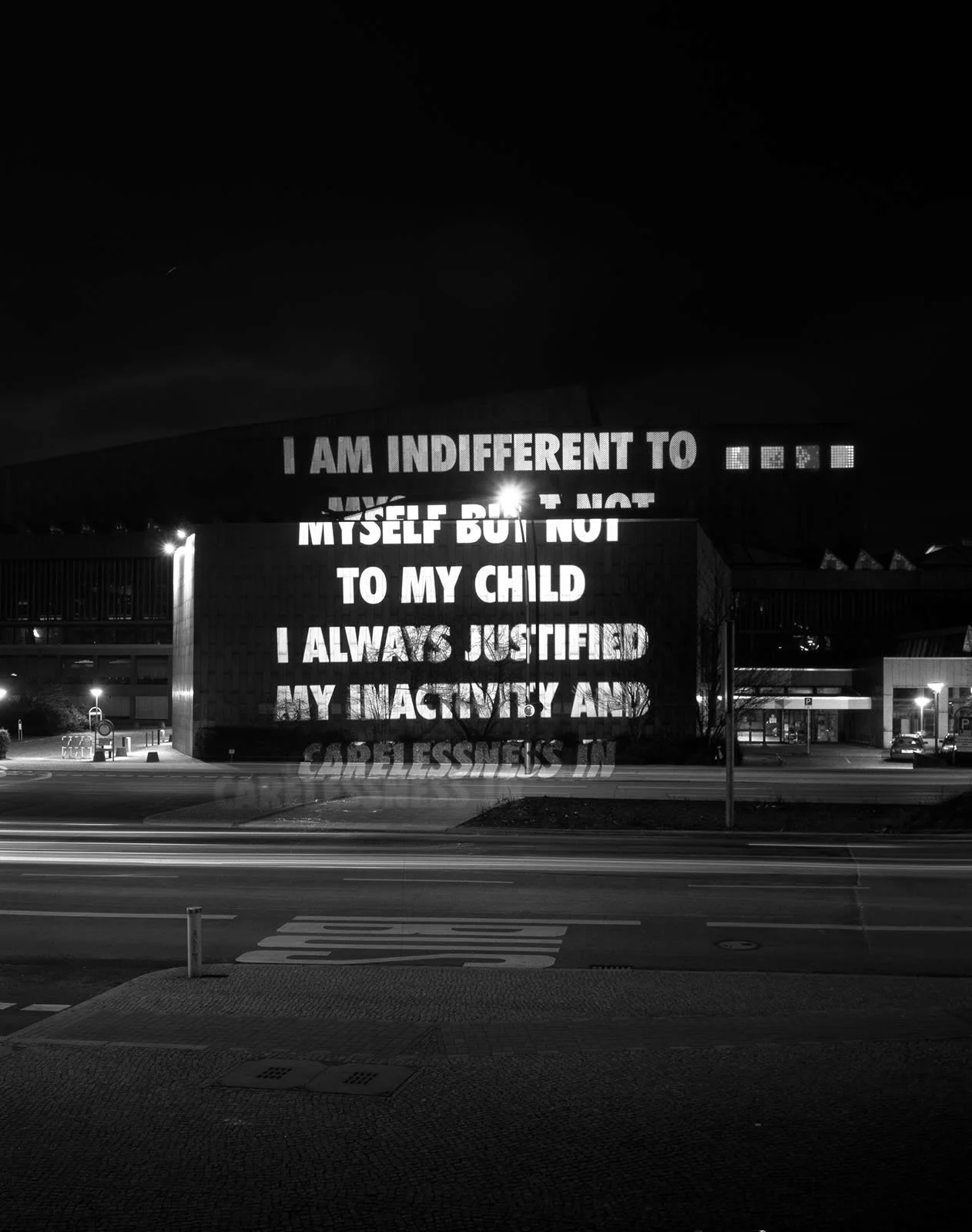 Site: Berlin State Library, Berlin, Germany
February 1–3, 2001
Text: Mother and Child, 1990
Projection: FX Productions; Charles Passarelli
Photo: Attilio Maranzano