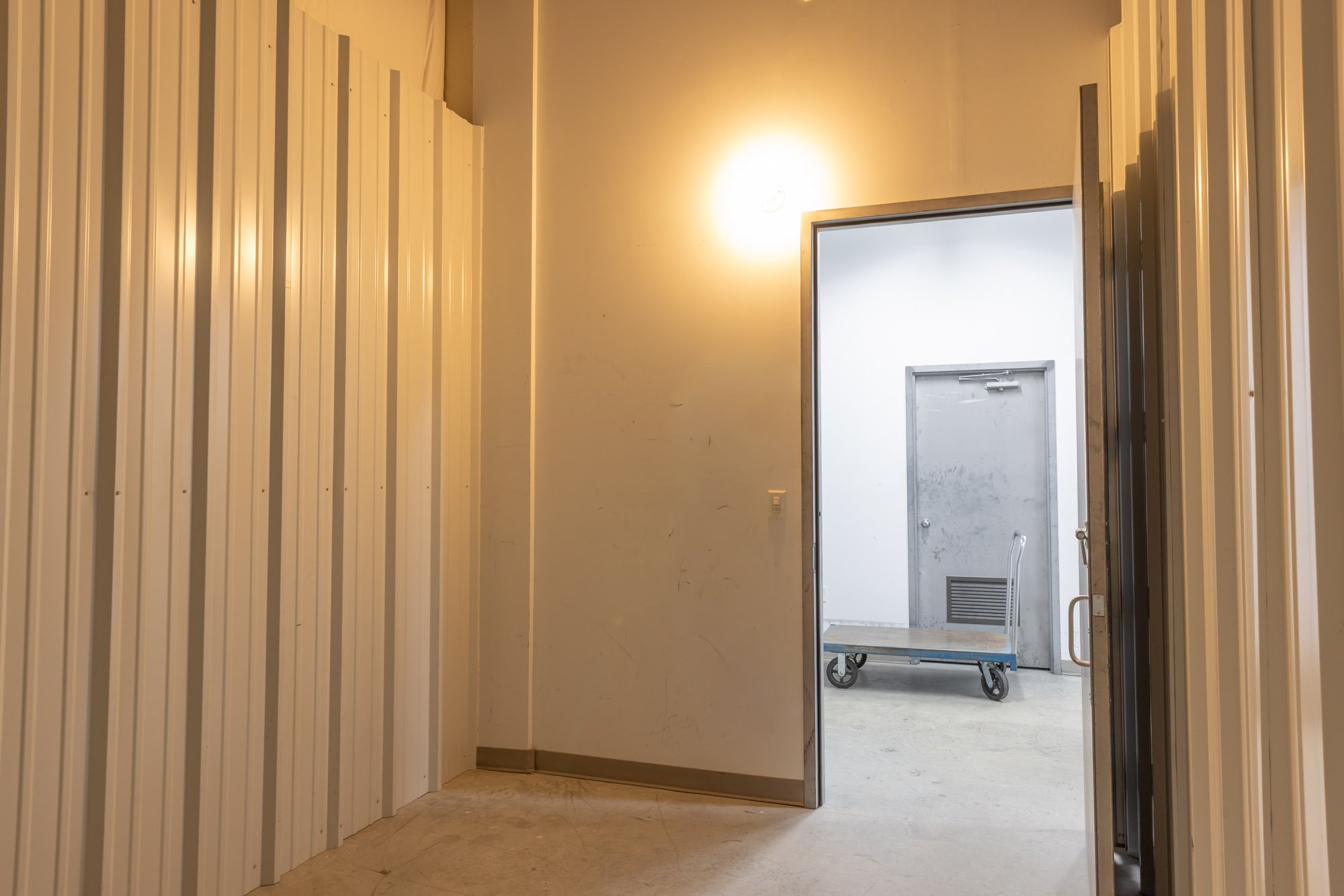 Inside of a indoor, heated storage units in Available Storage facility located in the South End of Sudbury Ontario.
