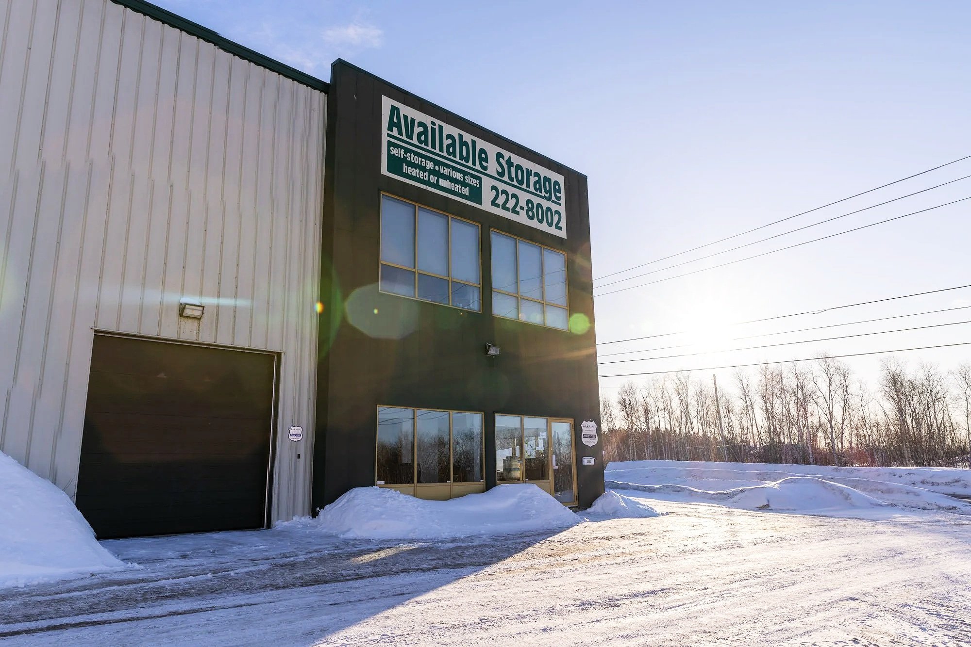Available Storage facility in the South End of Sudbury Ontario Canada offering unheated and heated units at affordable prices. Locally owned and operated, serving customers since 2010.