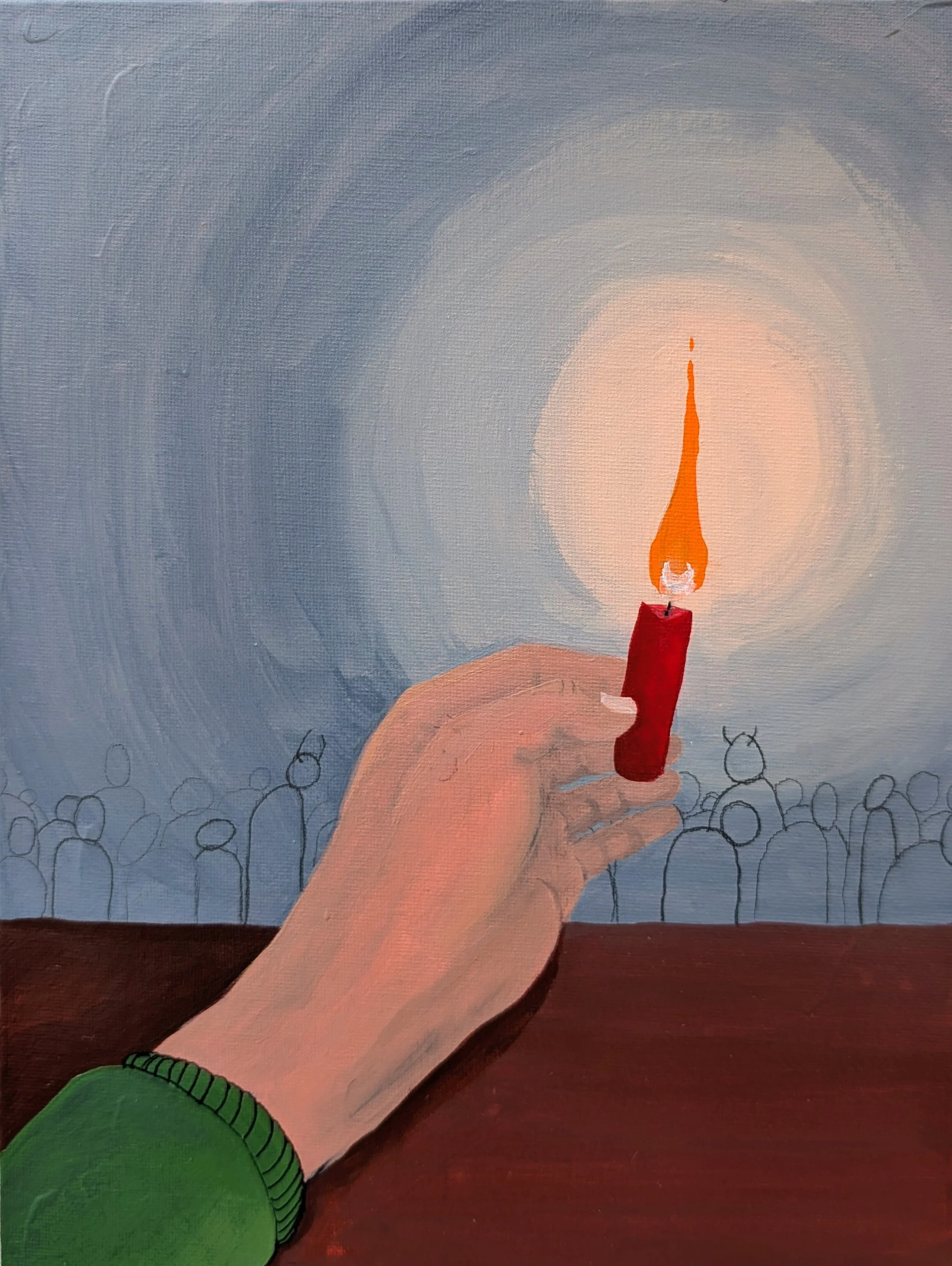 The Hand - acrylic and pencil on canvas - 12x16