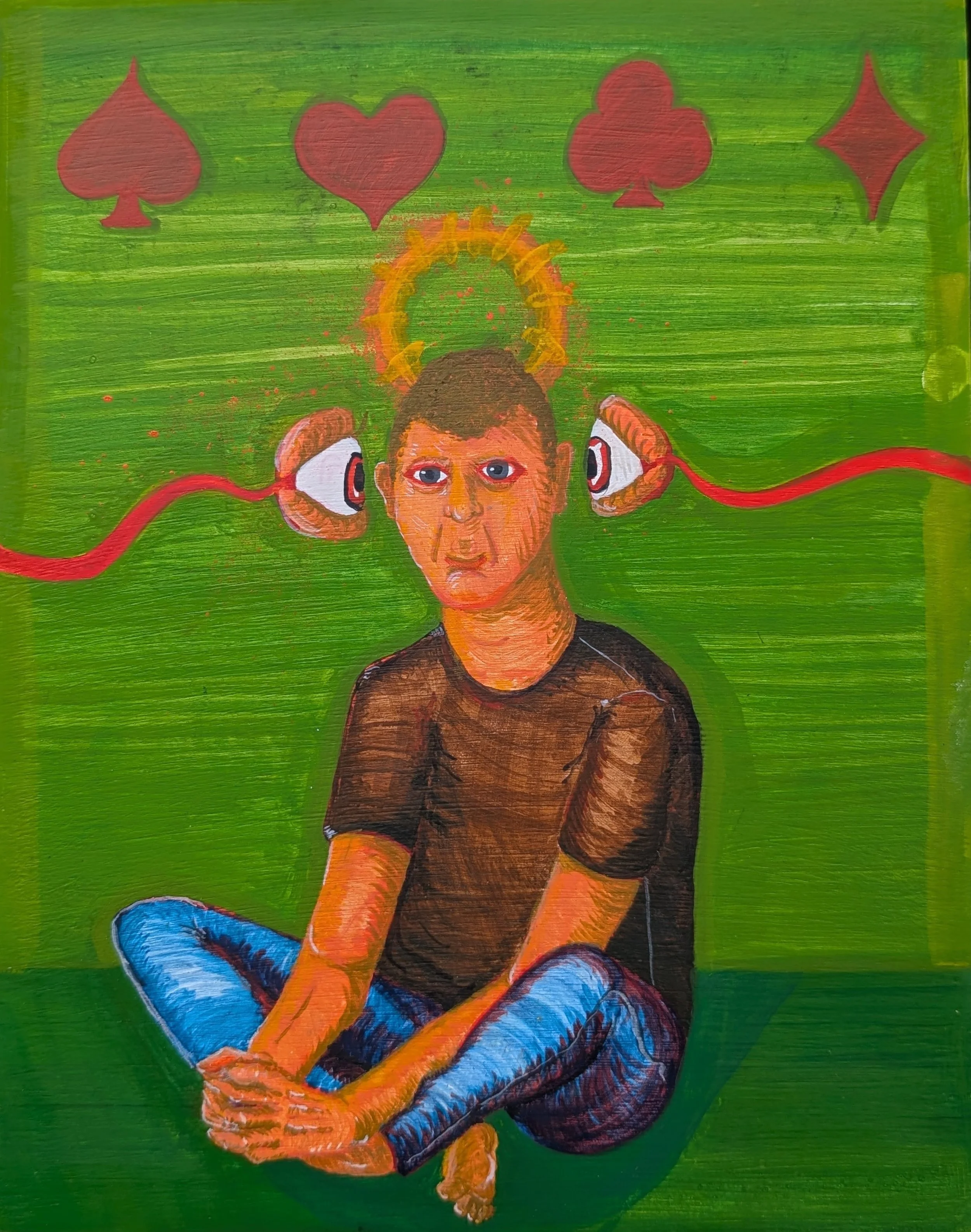 "Witness" 2026 - Egg tempura on wood panel - 8x10