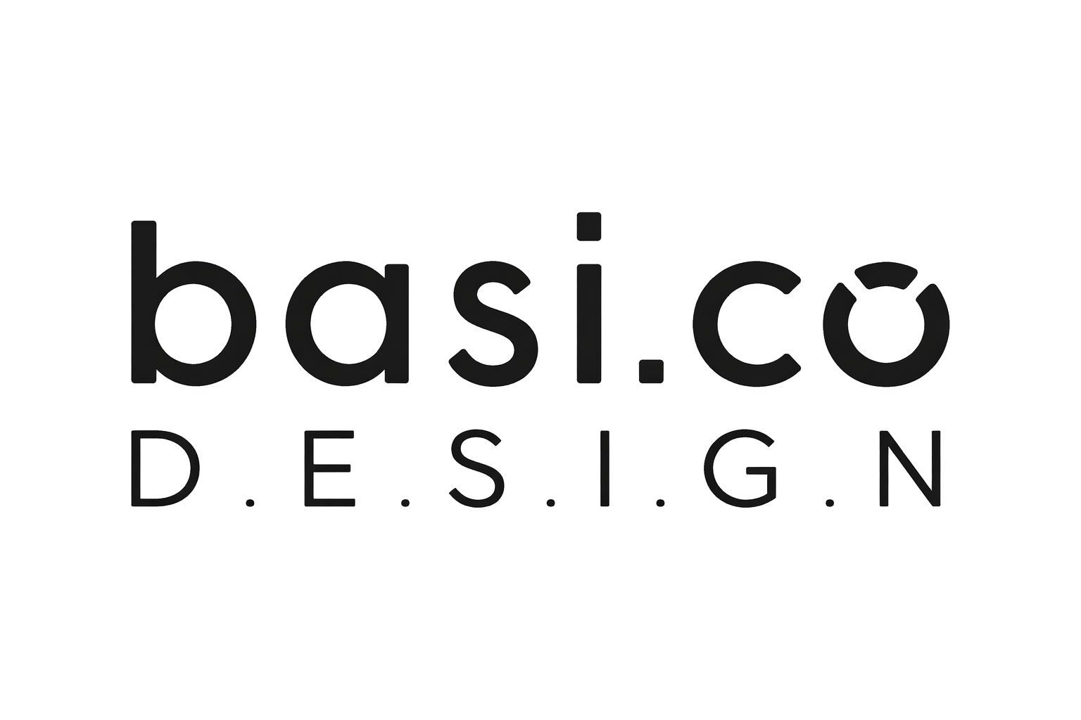 Logo da empresa basi.co com o texto 'D.E.S.I.G.N' abaixo