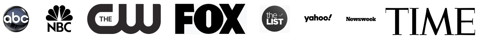 Logos of media outlets where Andrea Hipps has been featured