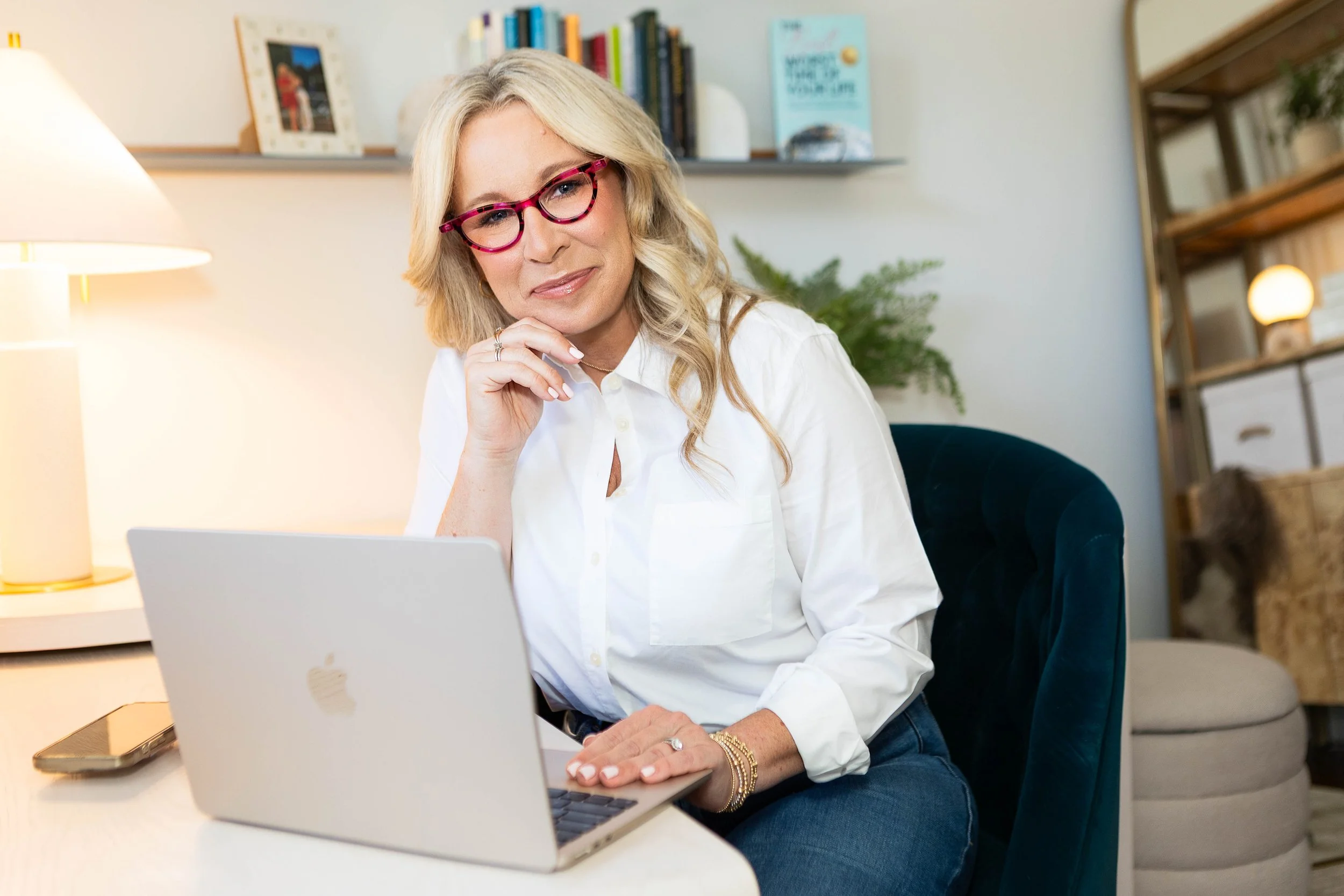 Andrea Hipps, licensed social worker and relationship coach, seated in a calm environment