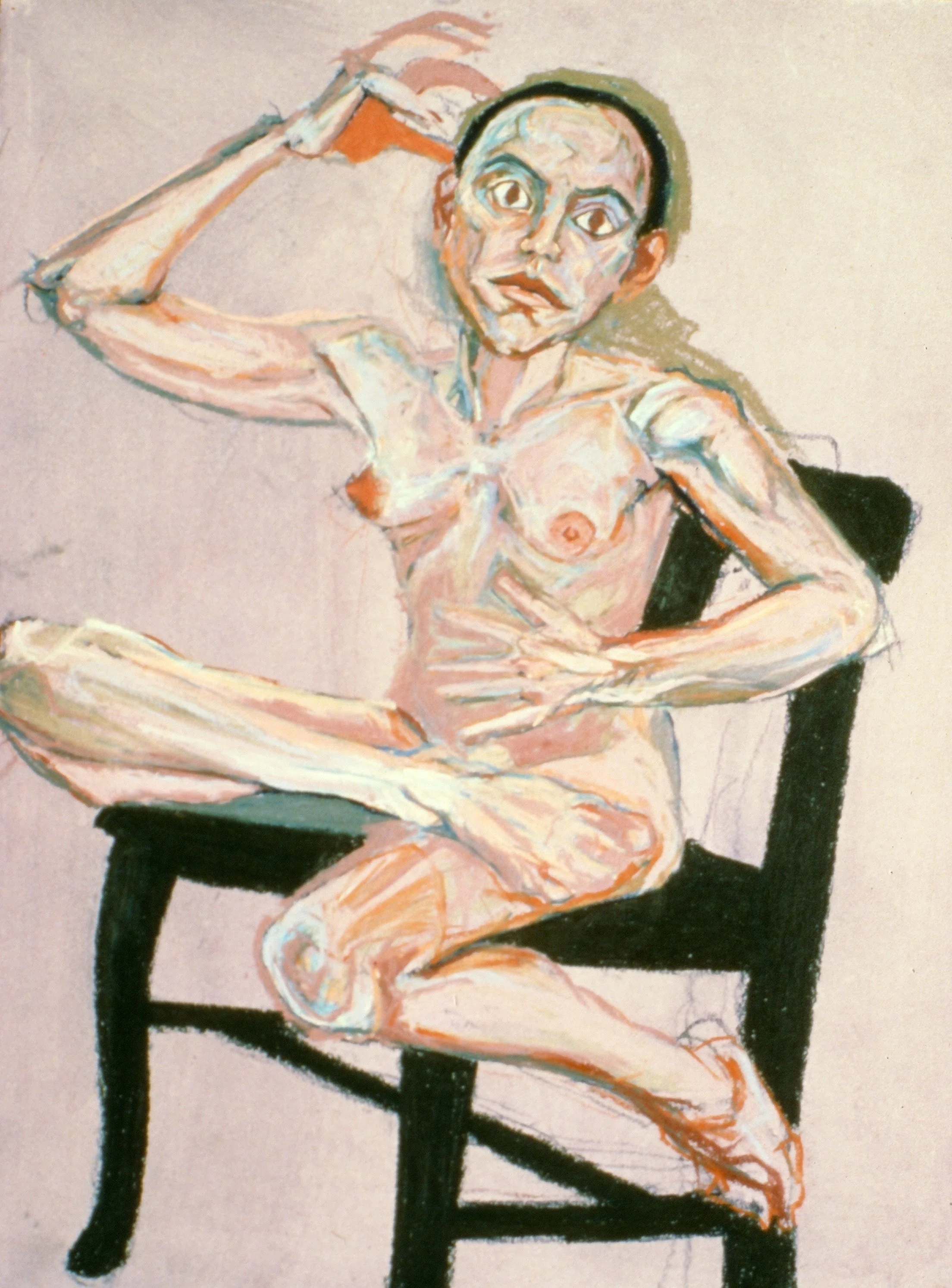  Self Portrait Series #4 &nbsp;1982, Pastel and gouache on cotton rag, 18 x 21 inches