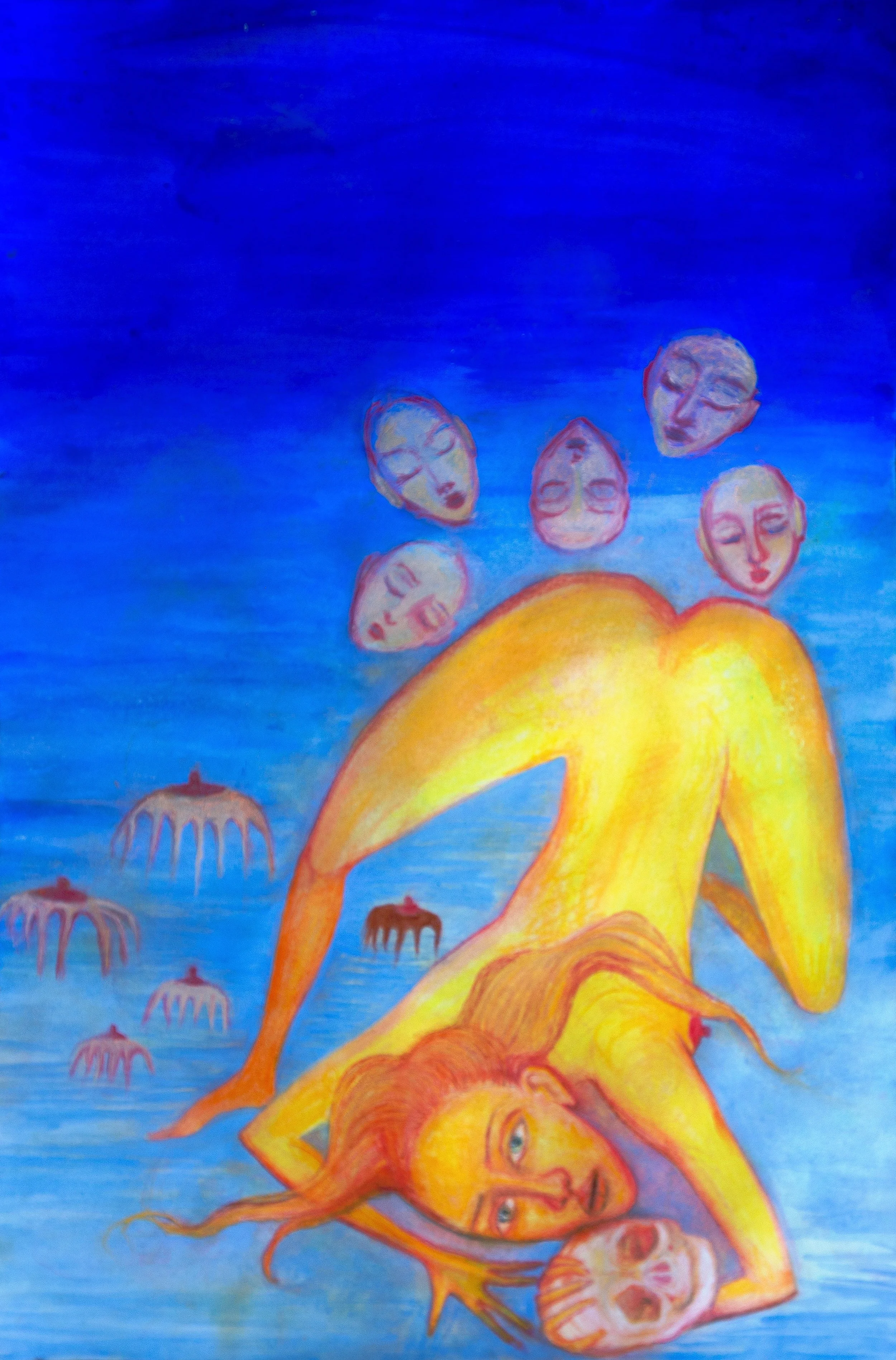  Massive Ordinance Airblast Bombs &nbsp;2016, Pastel and Flasche on 90 lb HP watercolor paper, 12 x 18 inches