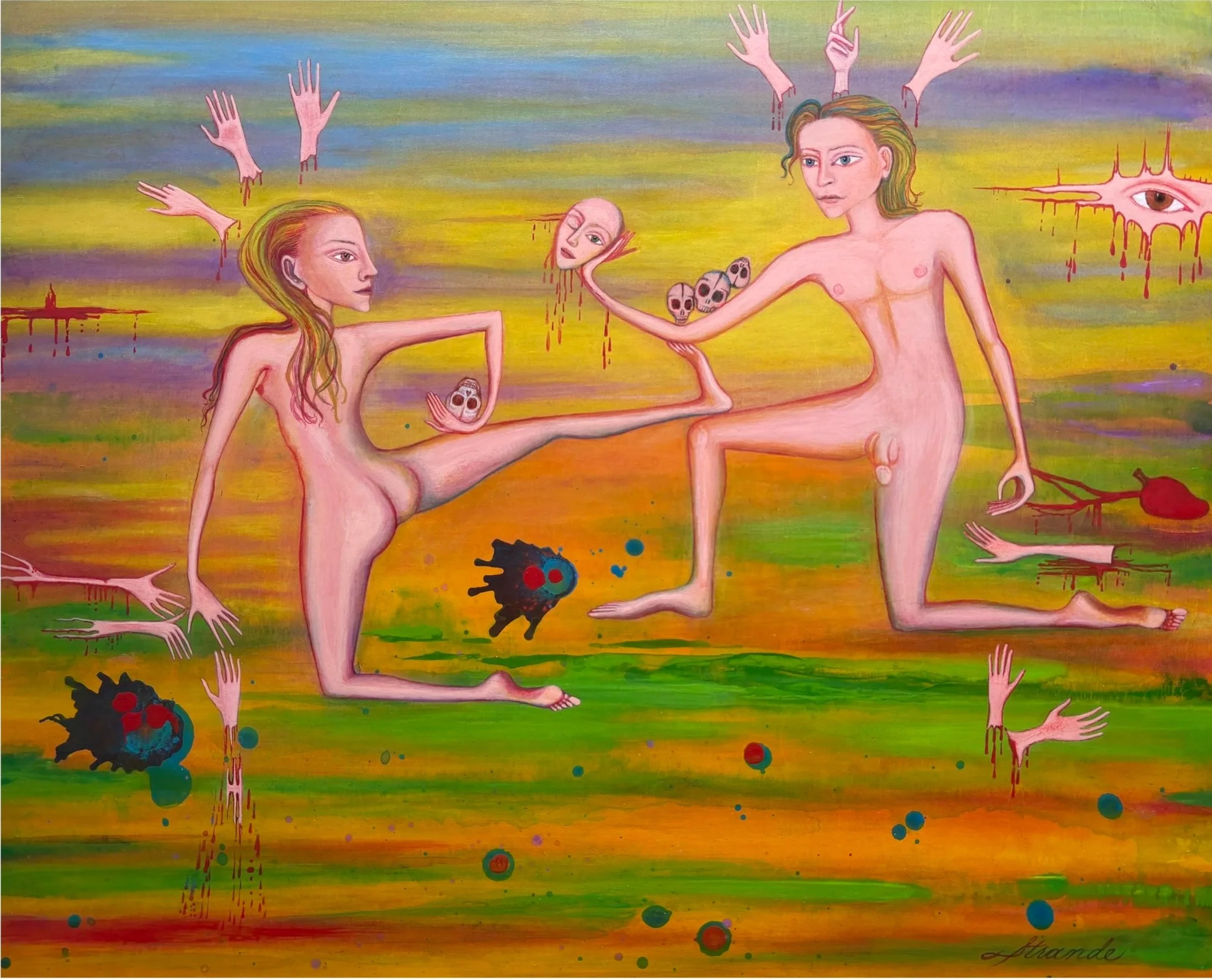  Pain &nbsp;2023-2025, Acrylic on wood panel, 16 x 20 inches