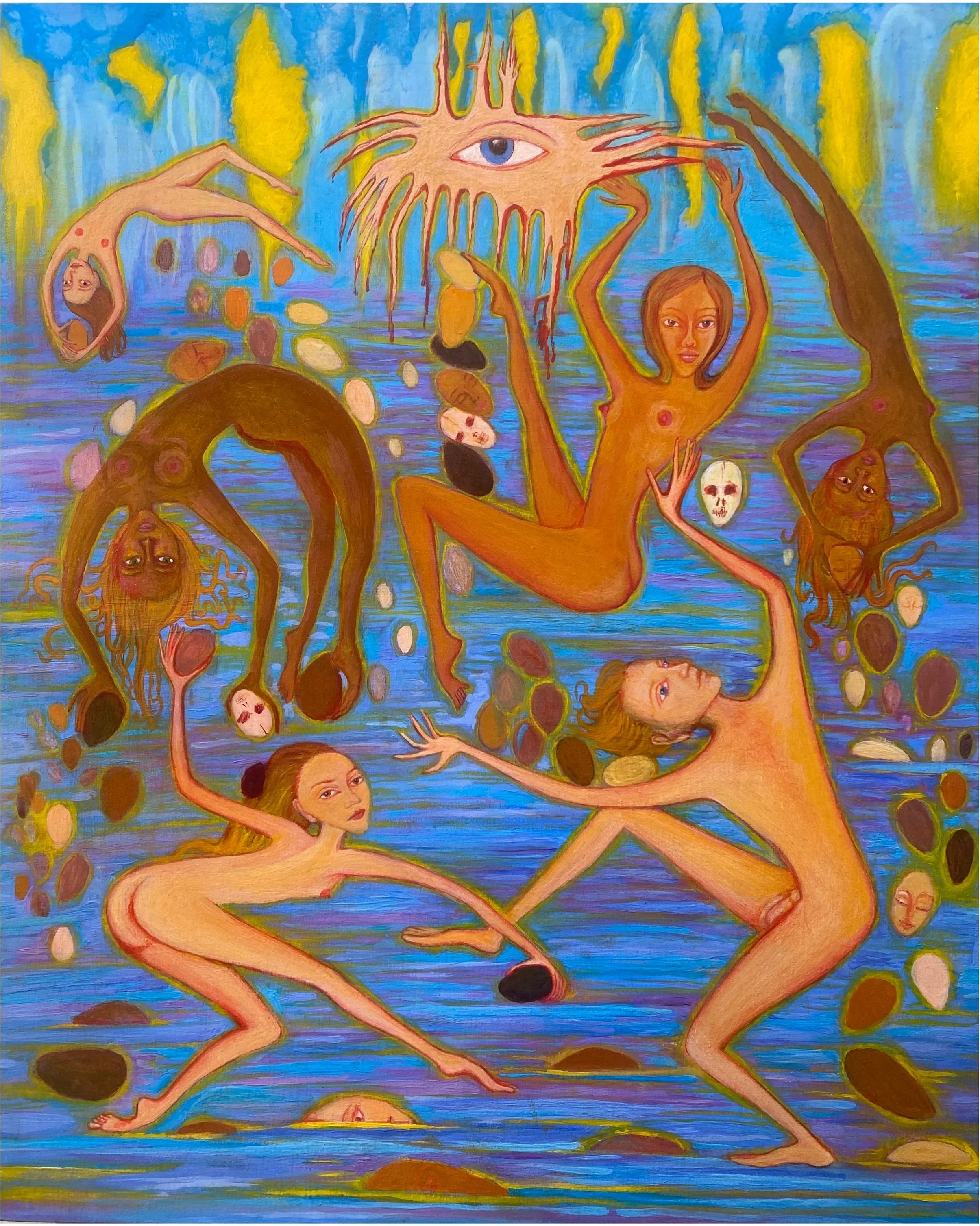  Human Capital I &nbsp;2018-2023, Acrylic and oil on wood, 16 x 20 inches