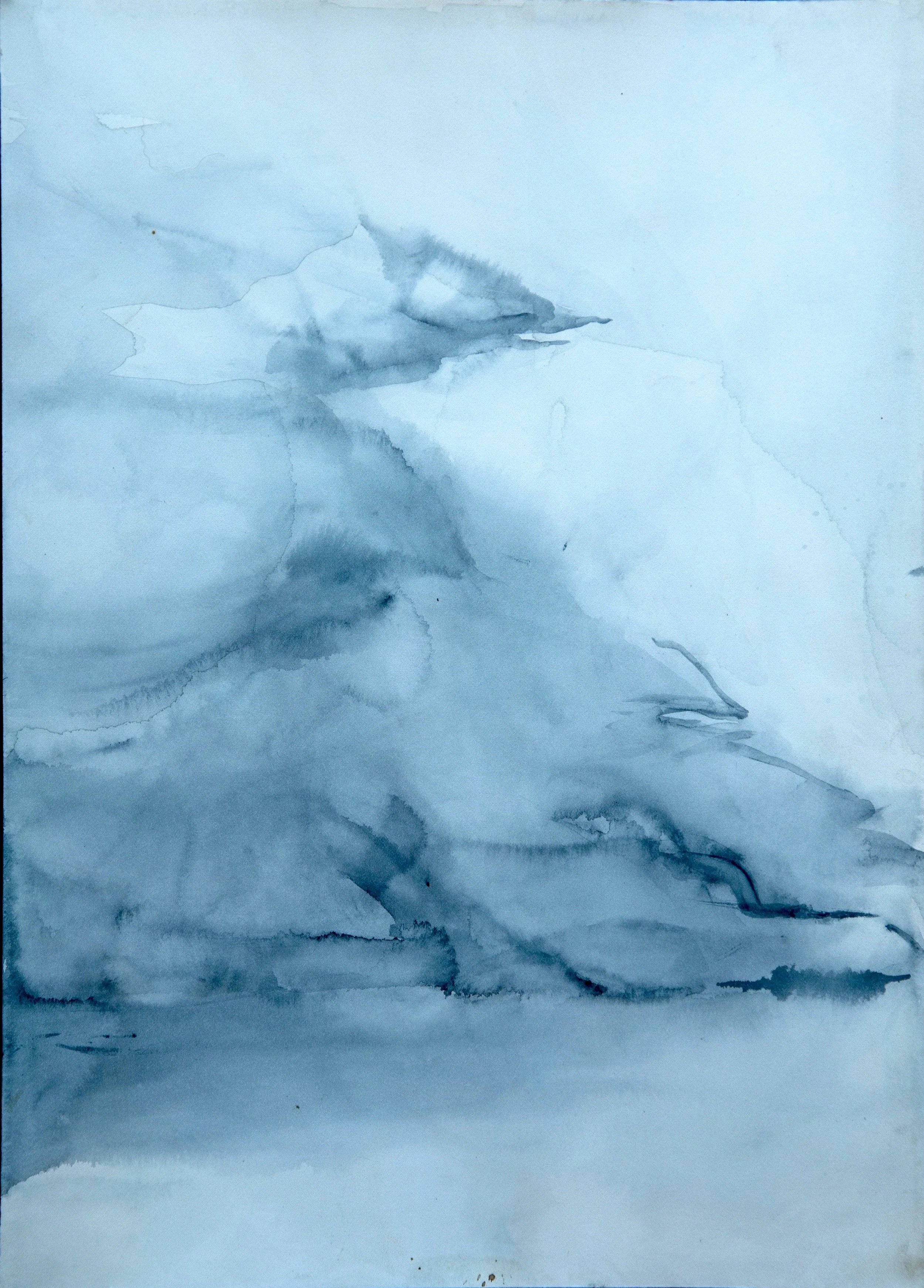  View from Ocean cliff, Newport, RI &nbsp;1988, Watercolor on 140 lb HP cotton rag, 10 x 14 inches