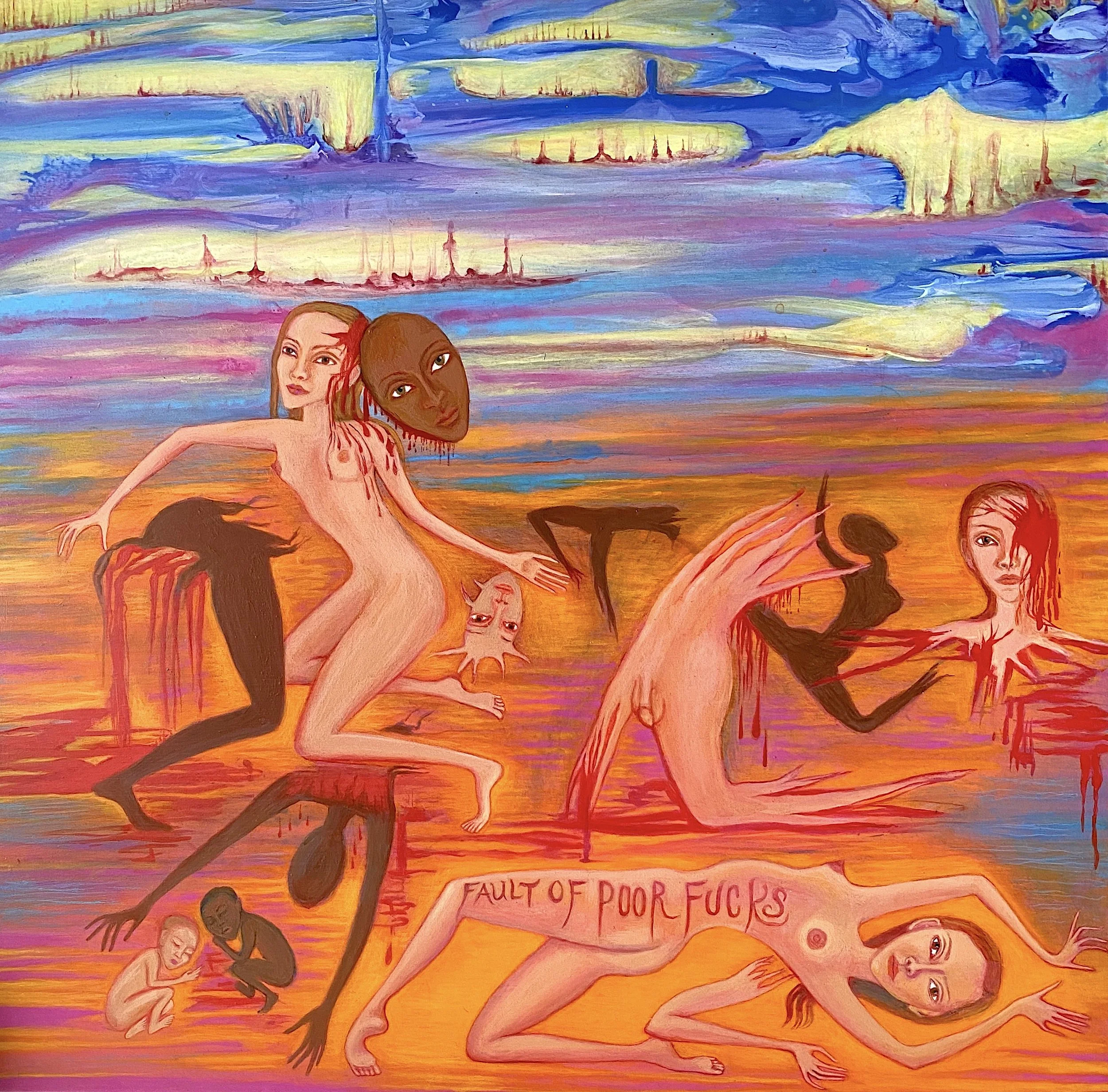  Fault of Poor Fucks &nbsp;2013-2020, Acrylic on wood panel, 18 x 18 inches