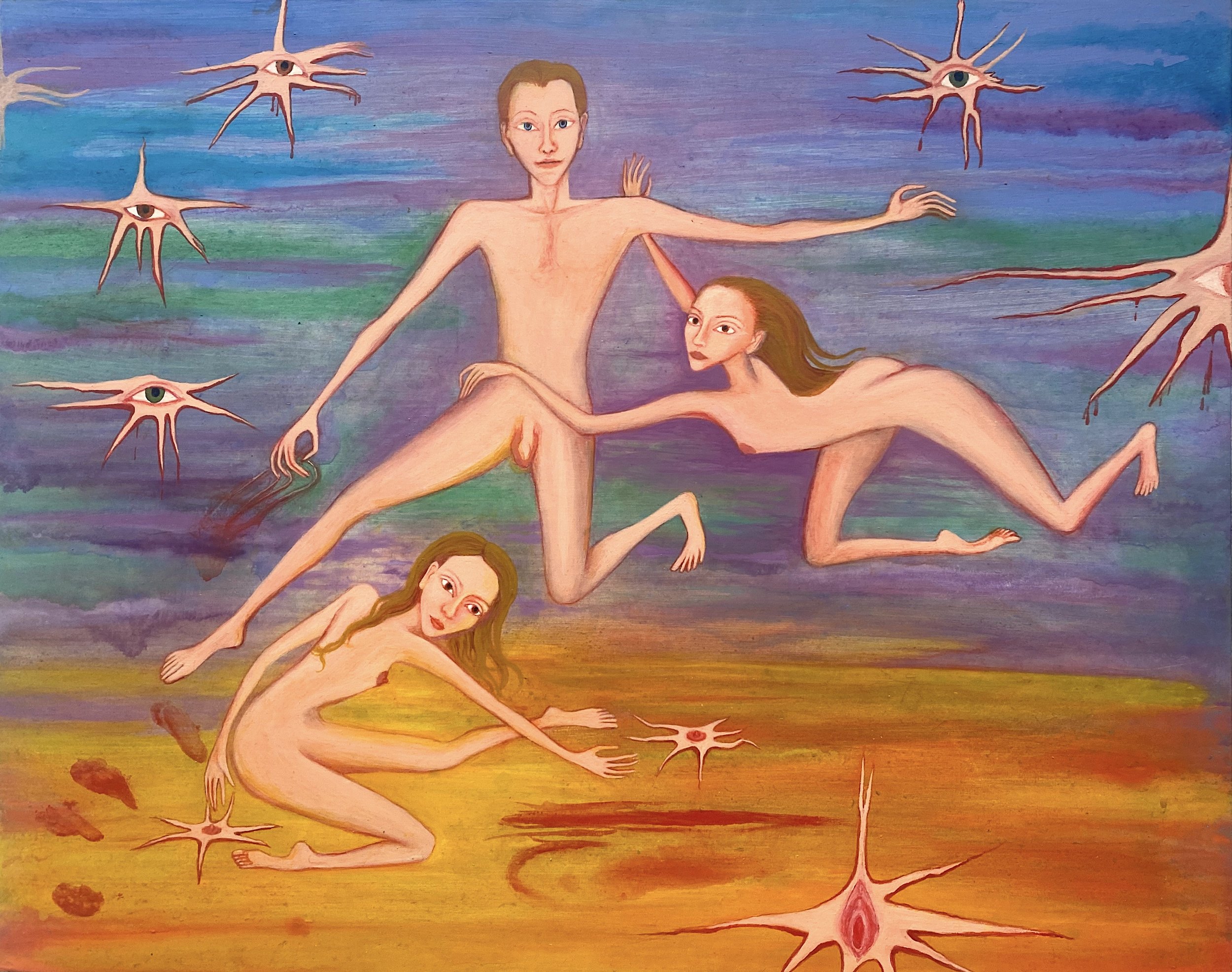  Polyflouralkyl Starfish &nbsp;2020-2021, Acrylic on wood panel, 16 x 20 inches