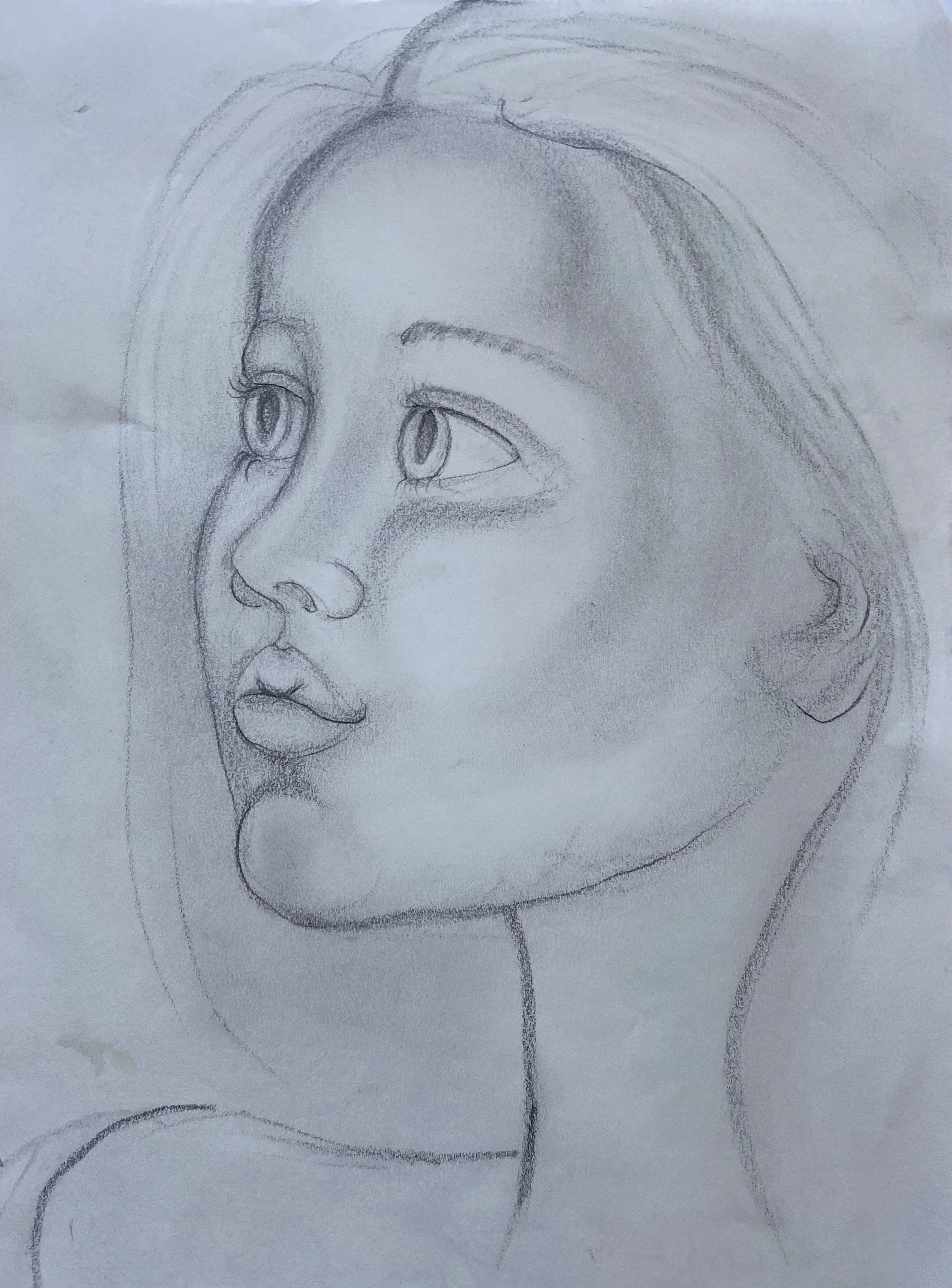  Daughter" &nbsp;2001, Charcoal pencil on paper, 8 1/2 x 11 inches