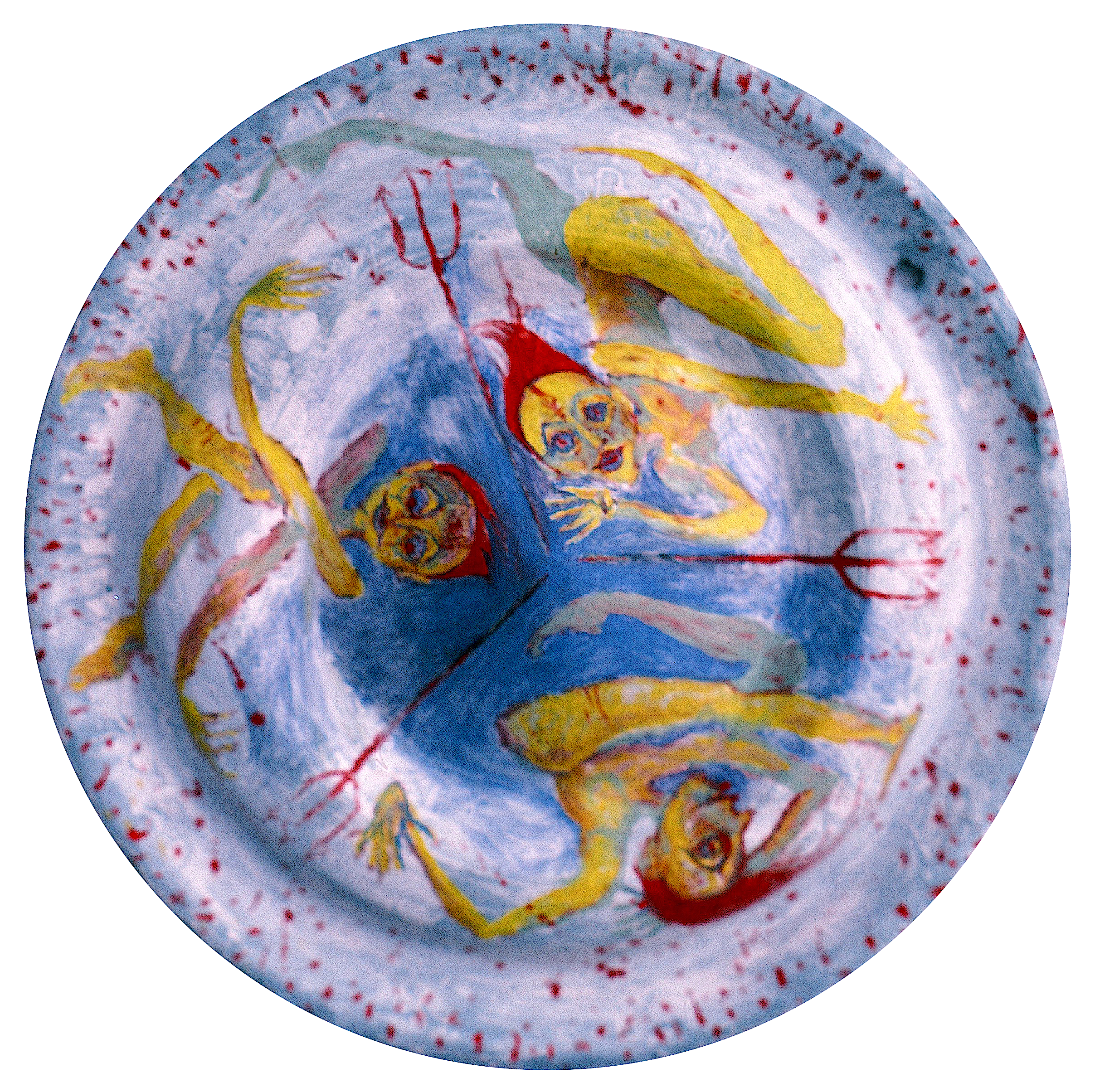  Wheel of Fortune &nbsp;1983, Fresco on hubcap, 14 inch diameter