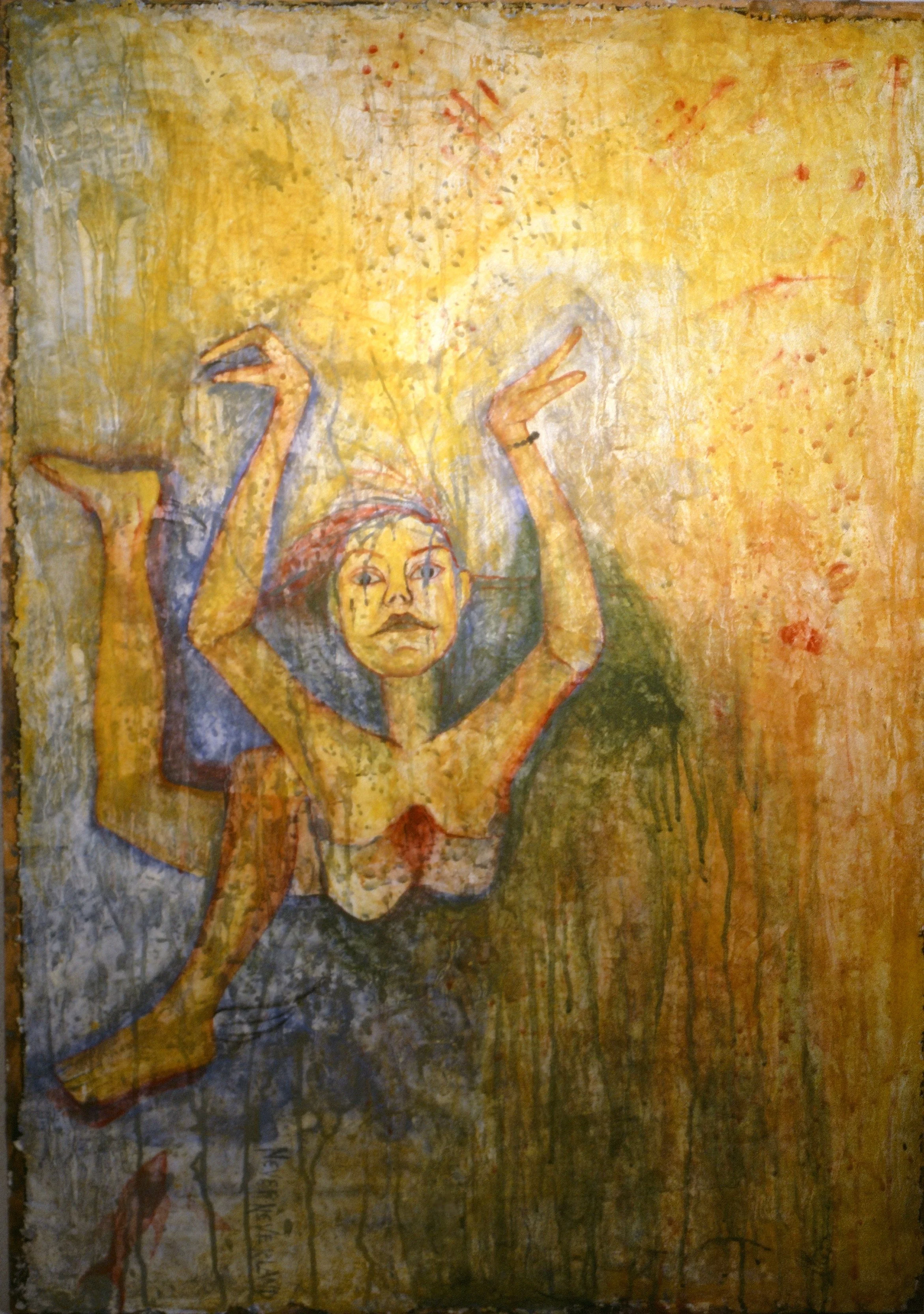  Moonlight II &nbsp;1985, Fresco onto wood and metal lathe support, 36 x 48 inches