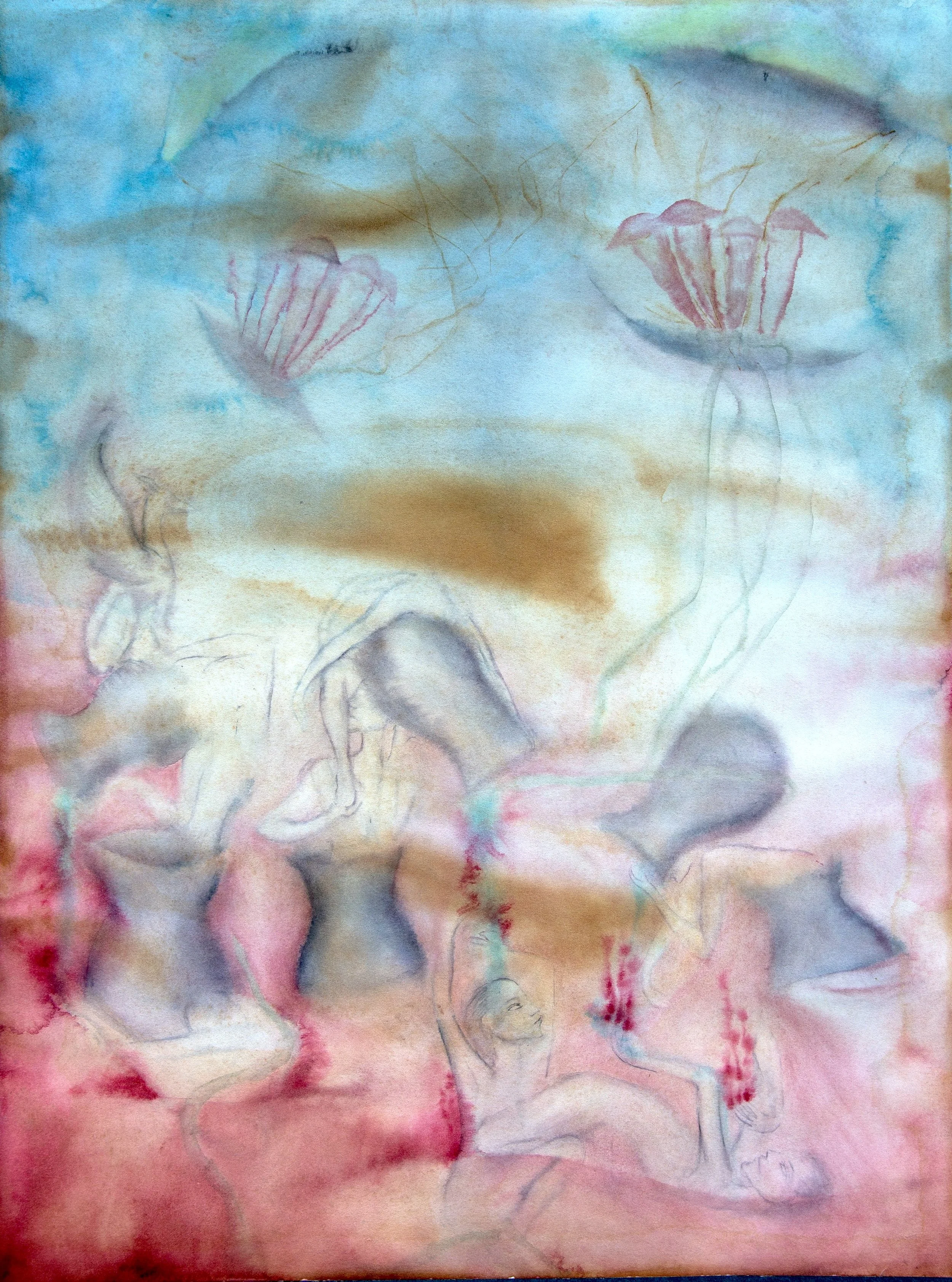  Invasion &nbsp;1986, Watercolor on 140 lb Arches, 18 x 24 inches