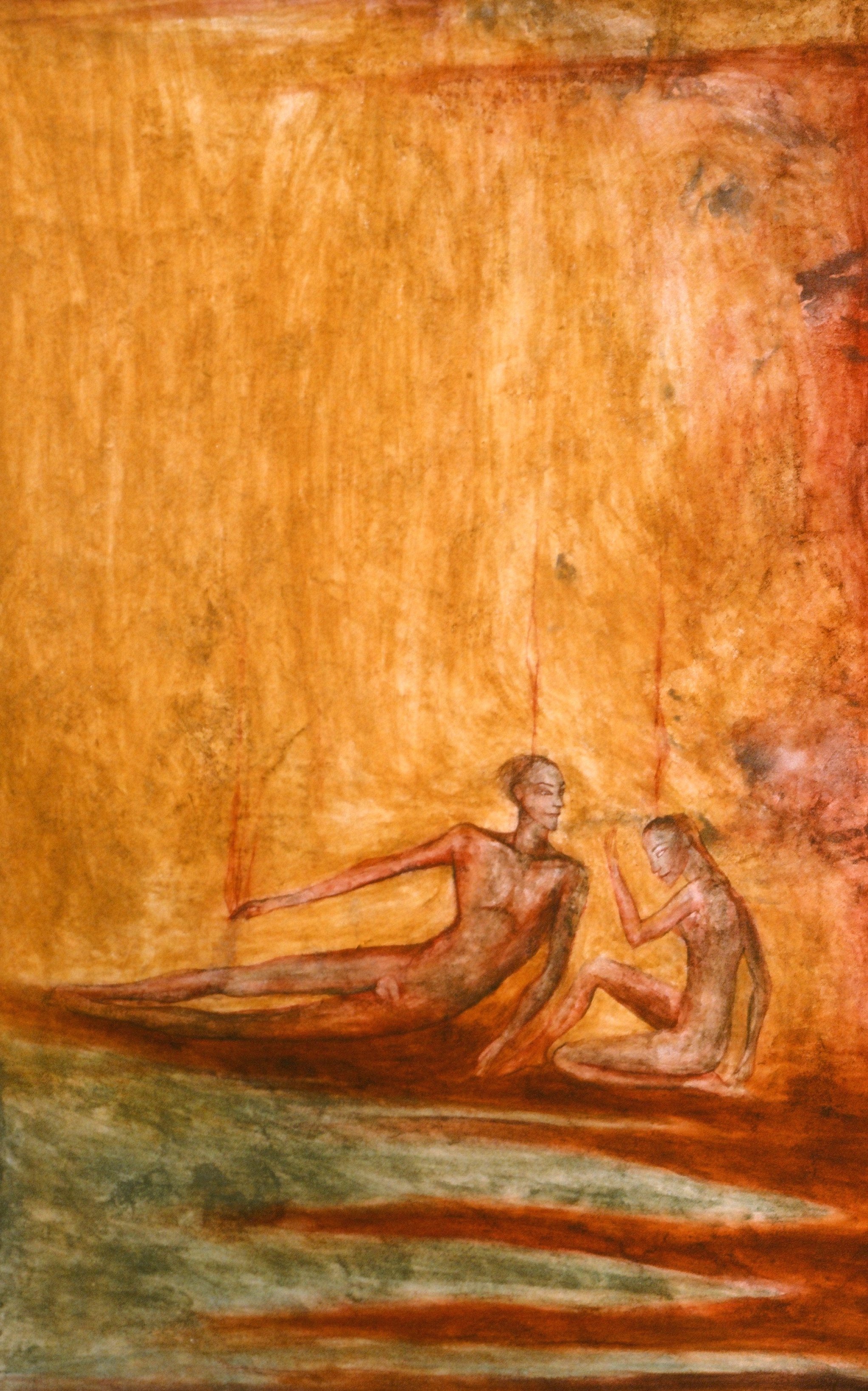  What You Speak Of &nbsp;1985, Fresco on wood and metal lathe, 18 x 27 inches