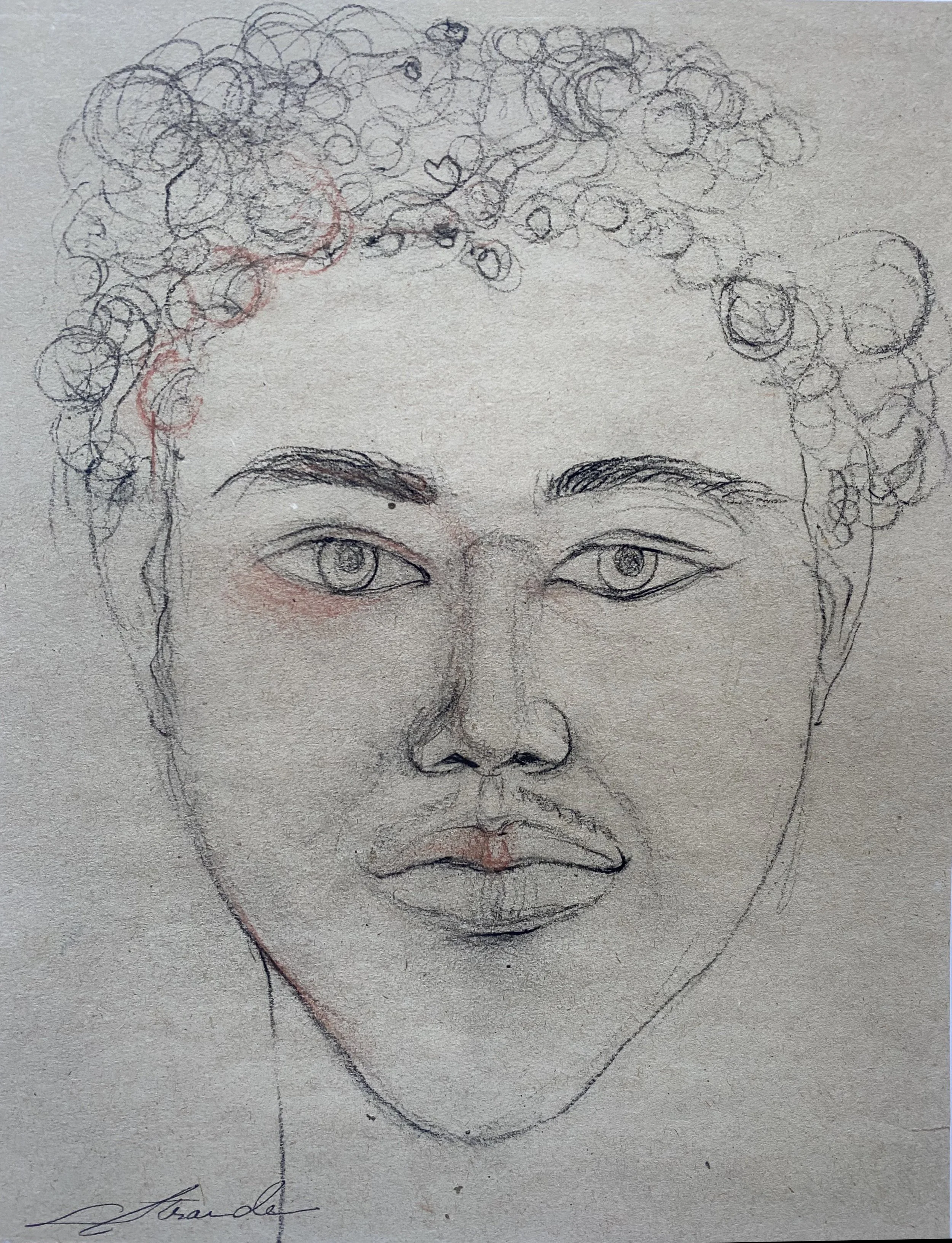  Andreas &nbsp;2006, Charcoal pencil on Paper, 9 x 12 inches