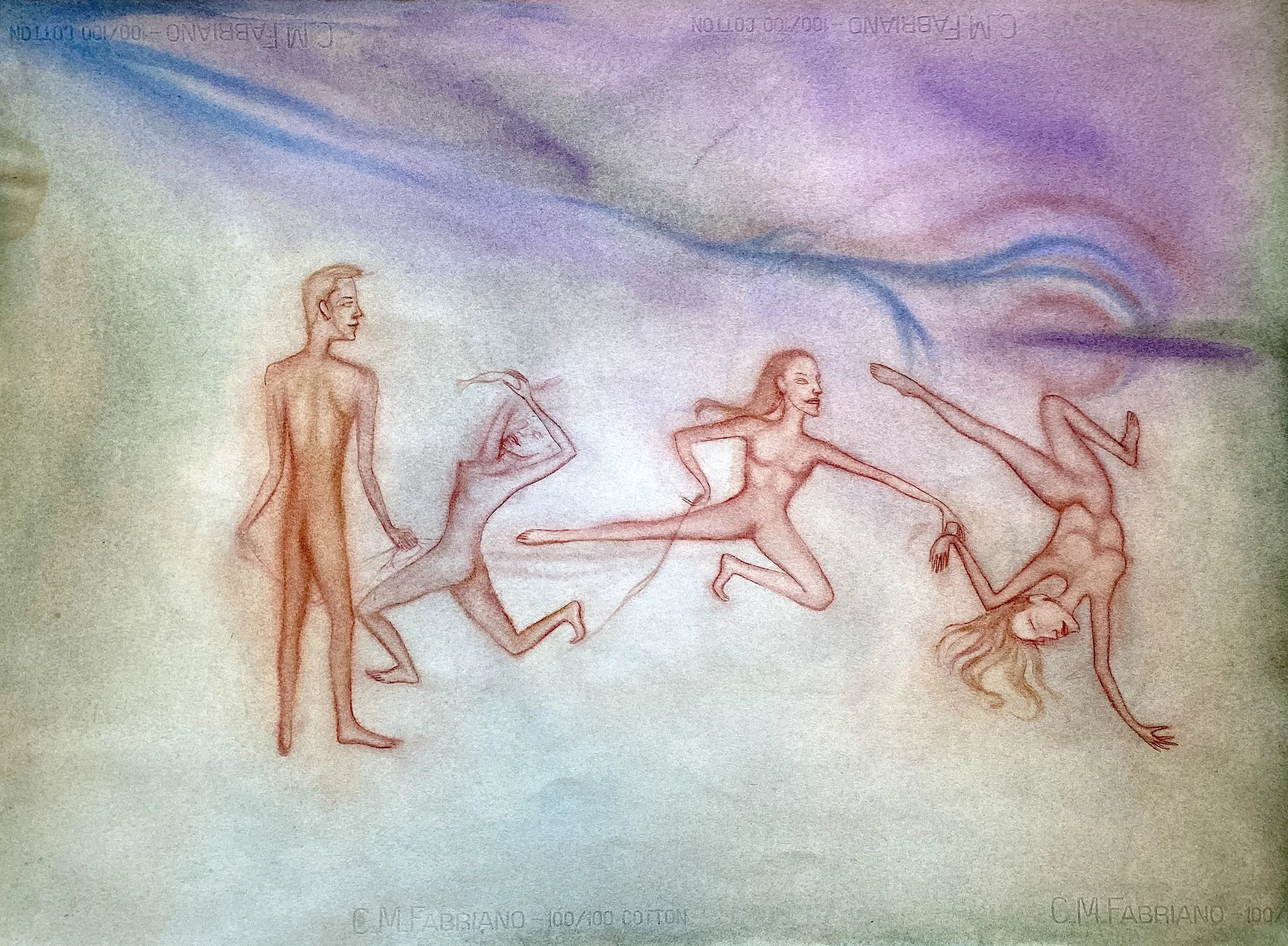  Fishing Rights &nbsp;1990, Watercolor on 140 lb HP Fabriano, 30 x 22 inches