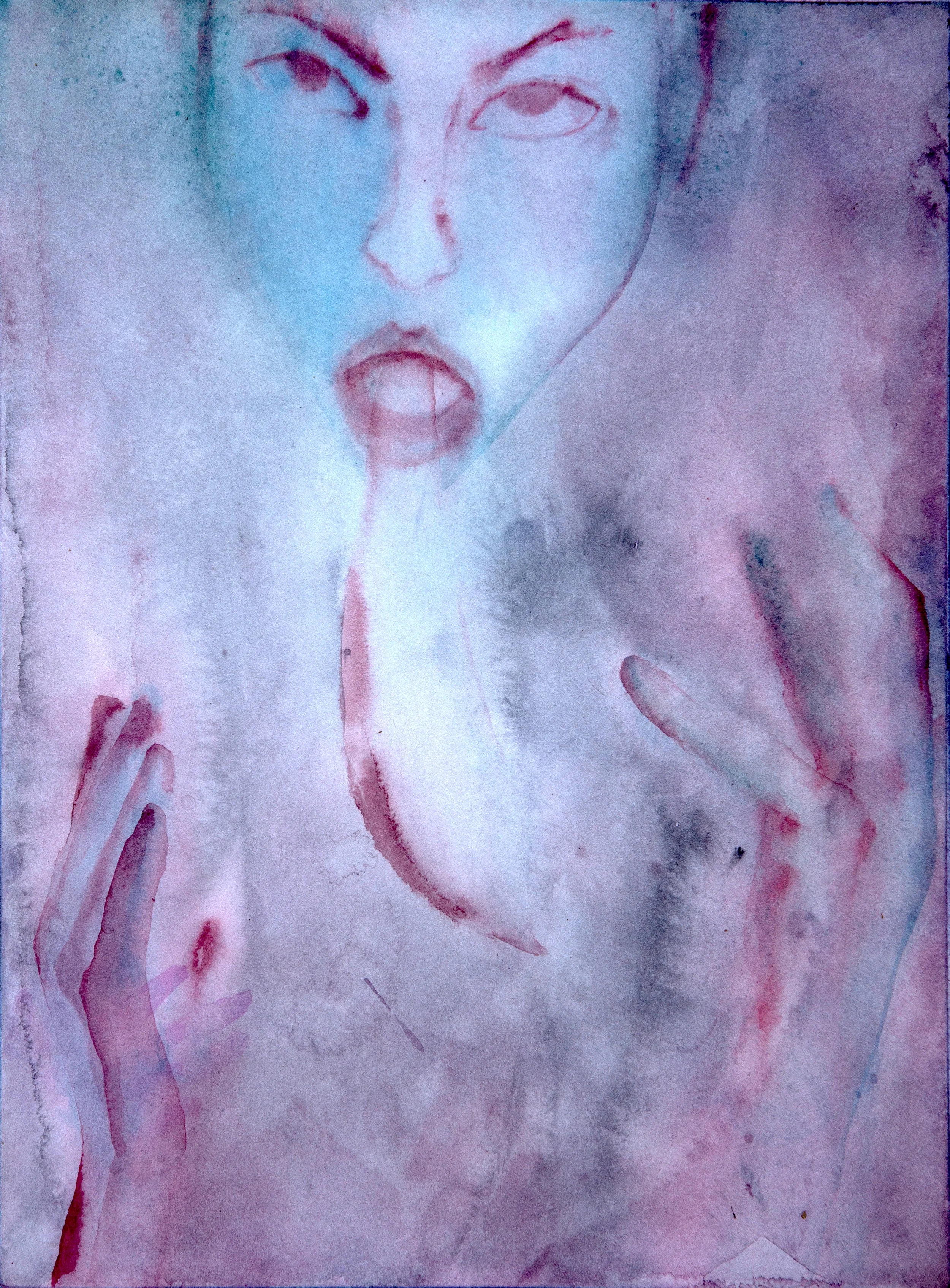  Speech &nbsp;1983, Watercolor on 140 lb HP Arches, 9 x 12 inches