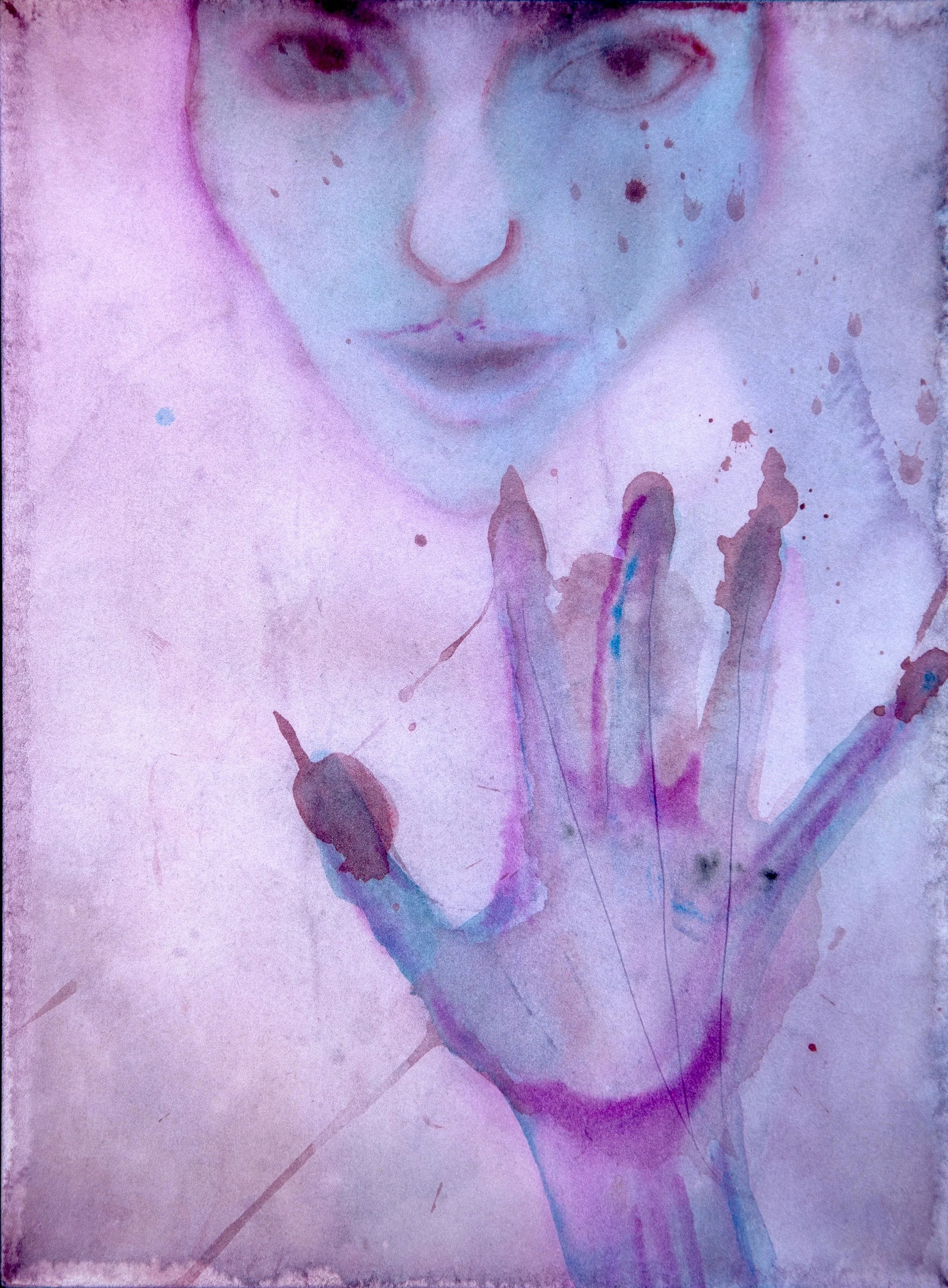  Help &nbsp;1984, Watercolor on Arches 140 lb HP paper, 10 x 14 inches