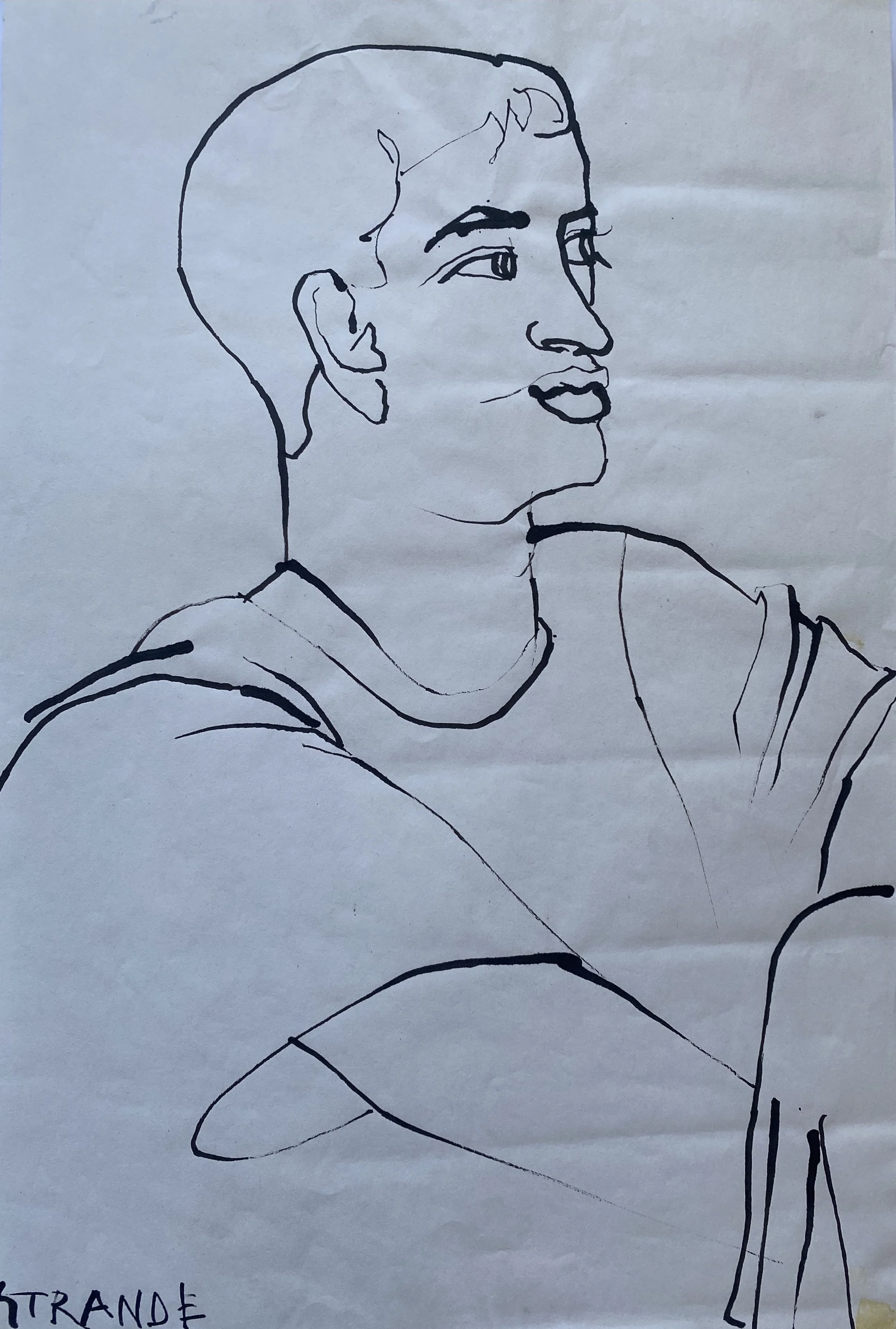  14 Year Old &nbsp;1999, India ink on paper, 12 x 18 inches