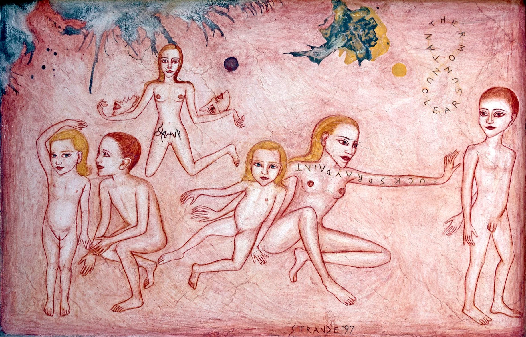  Thermonuclear Sun Tan &nbsp;1997, Fresco onto steel frame, 24 x 20 inches