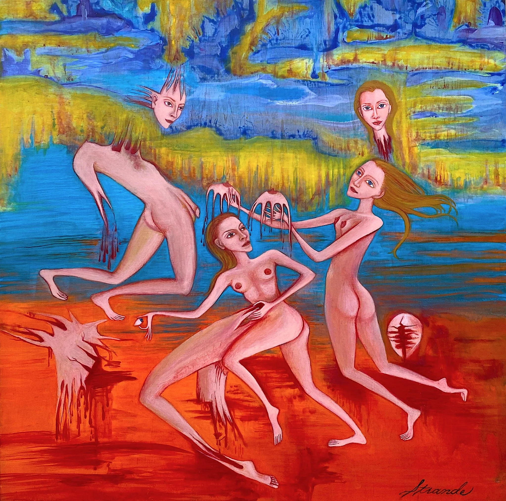  Drone Strike &nbsp;2014-2021, Acrylic on wooden panel, 18 x 18 inches