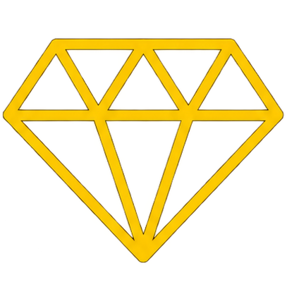 A golden diamond-shaped outline with internal triangular and quadrilateral sections.
