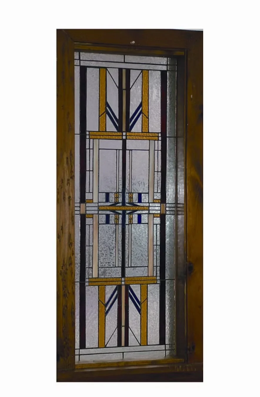 "FLW" Stained Glass Window