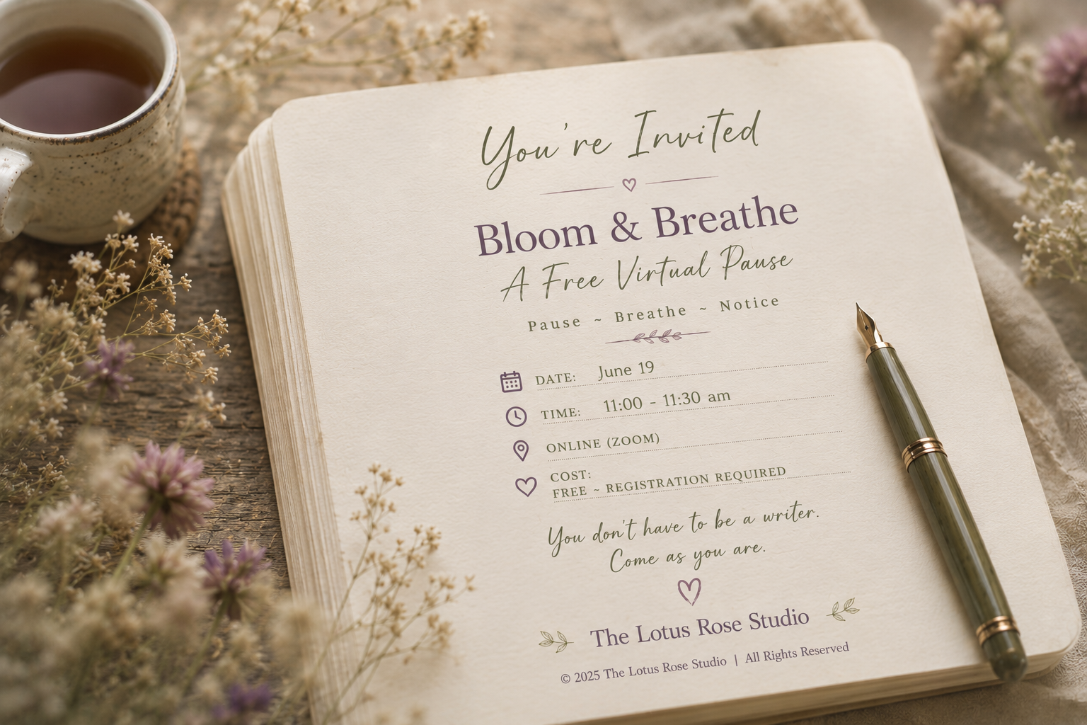 Bloom & Breathe ~ Free Virtual Reflections