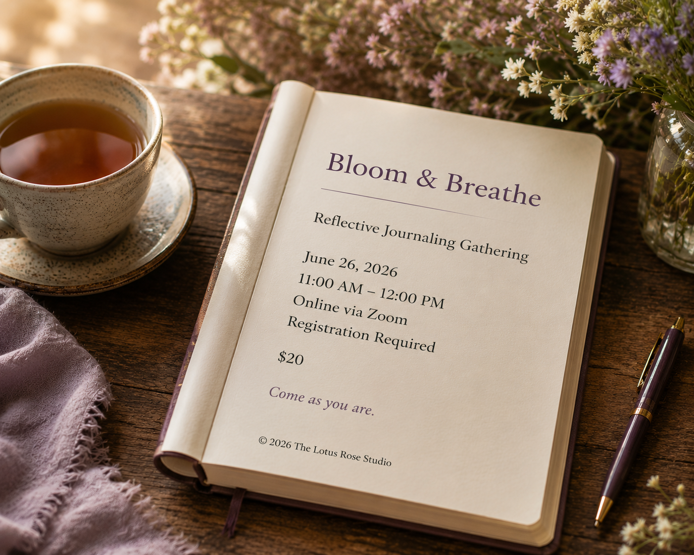 Bloom & Breathe ~ Reflective Journaling Gathering