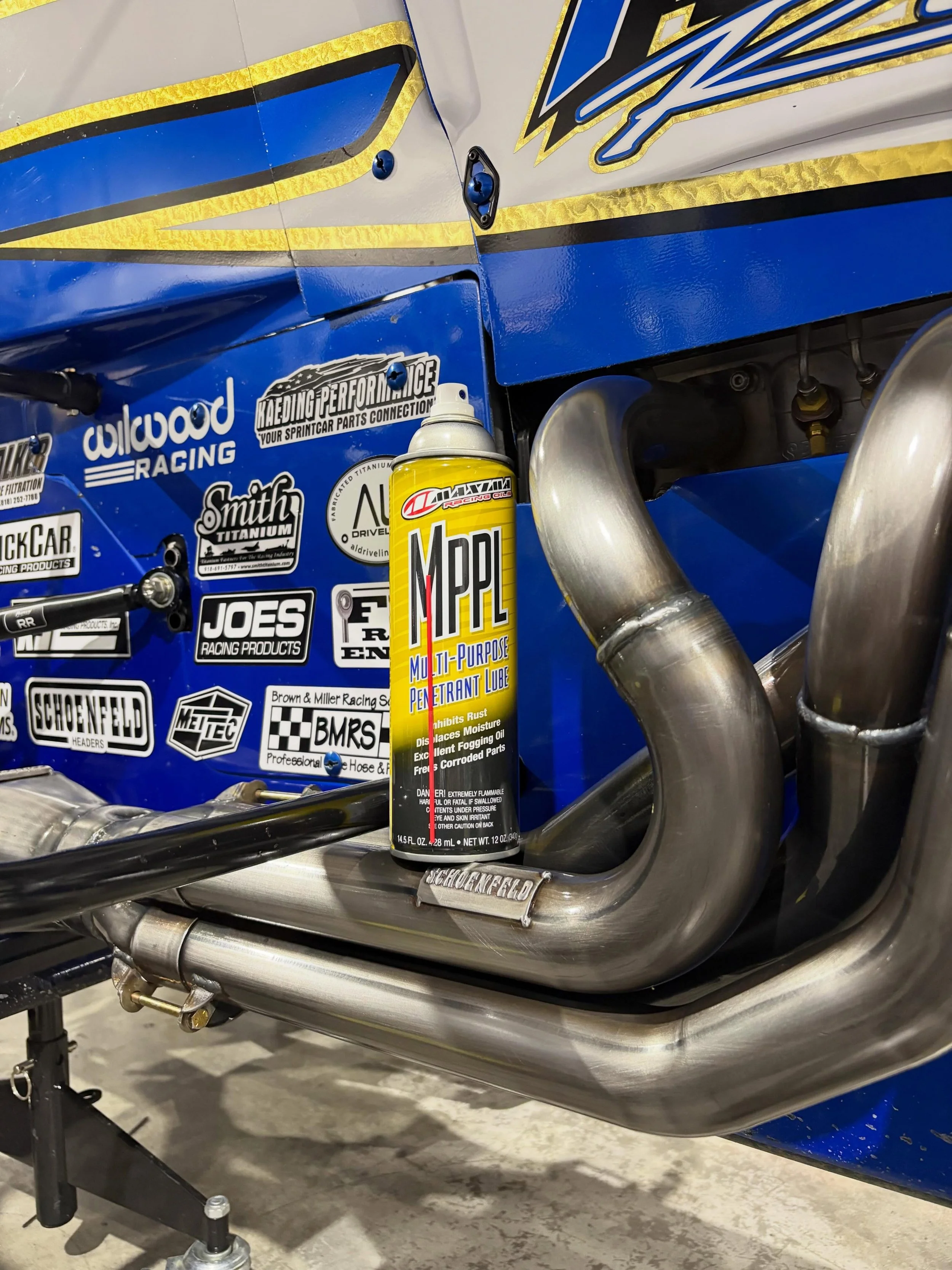 Maxima Racing Oils MPPL doing its job on these @schoenfeldheaders, preparing for this weekend at @skagitspeedway!