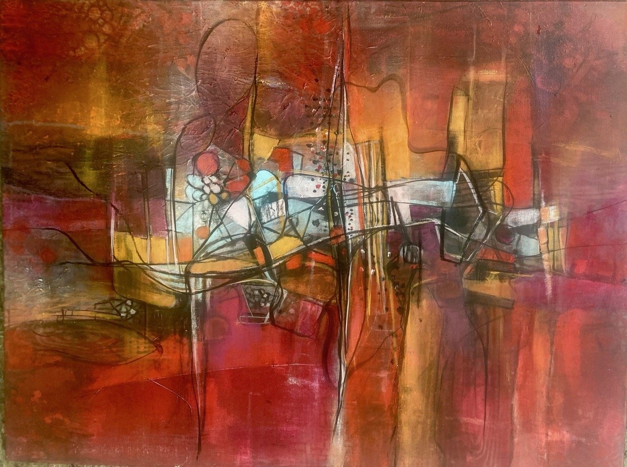 Spiegeling 60x80 acryl op doek