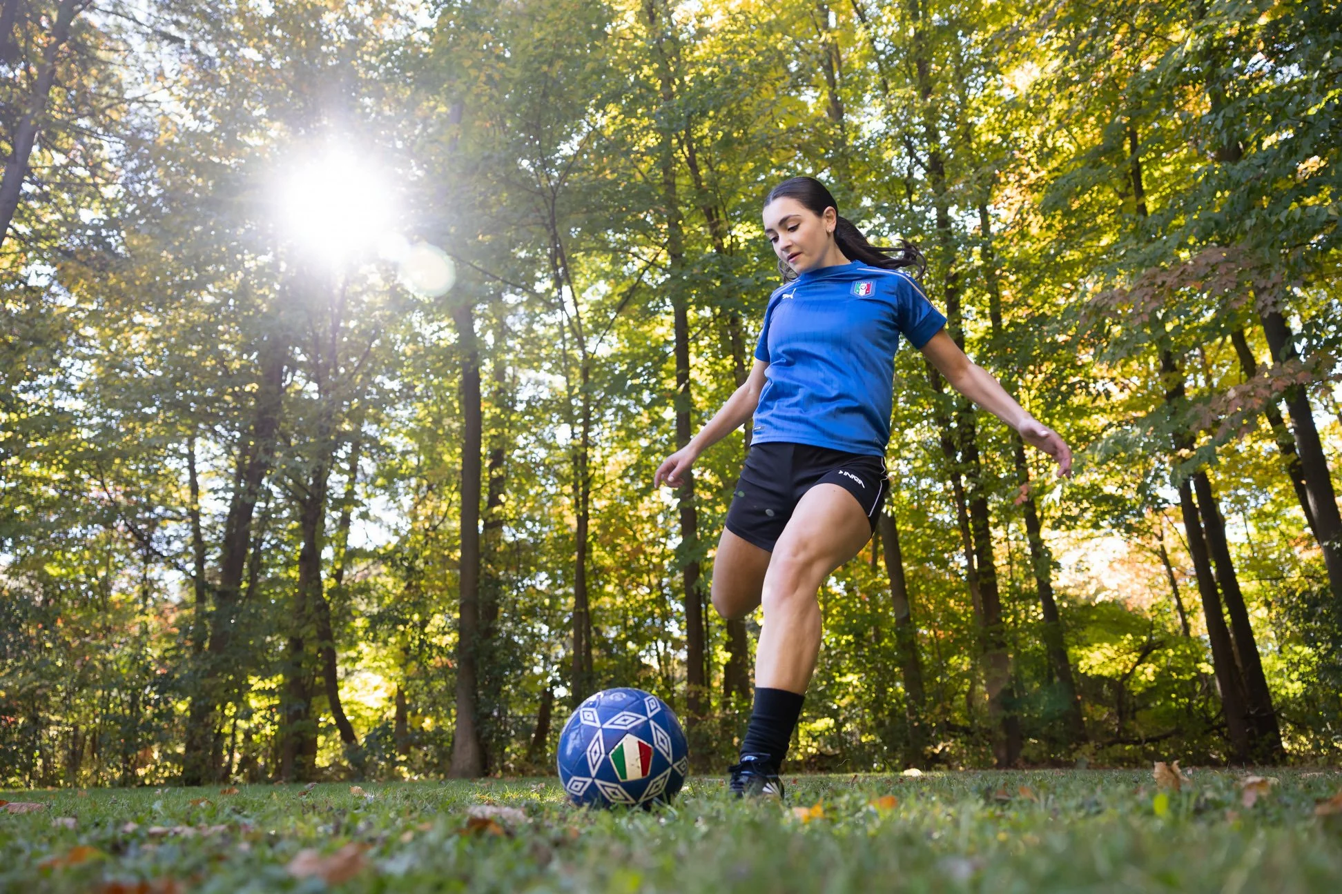 editorial style posed soccer photograph