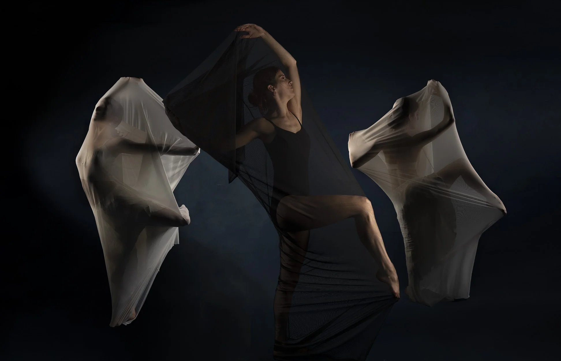 dancer in fabric composite image