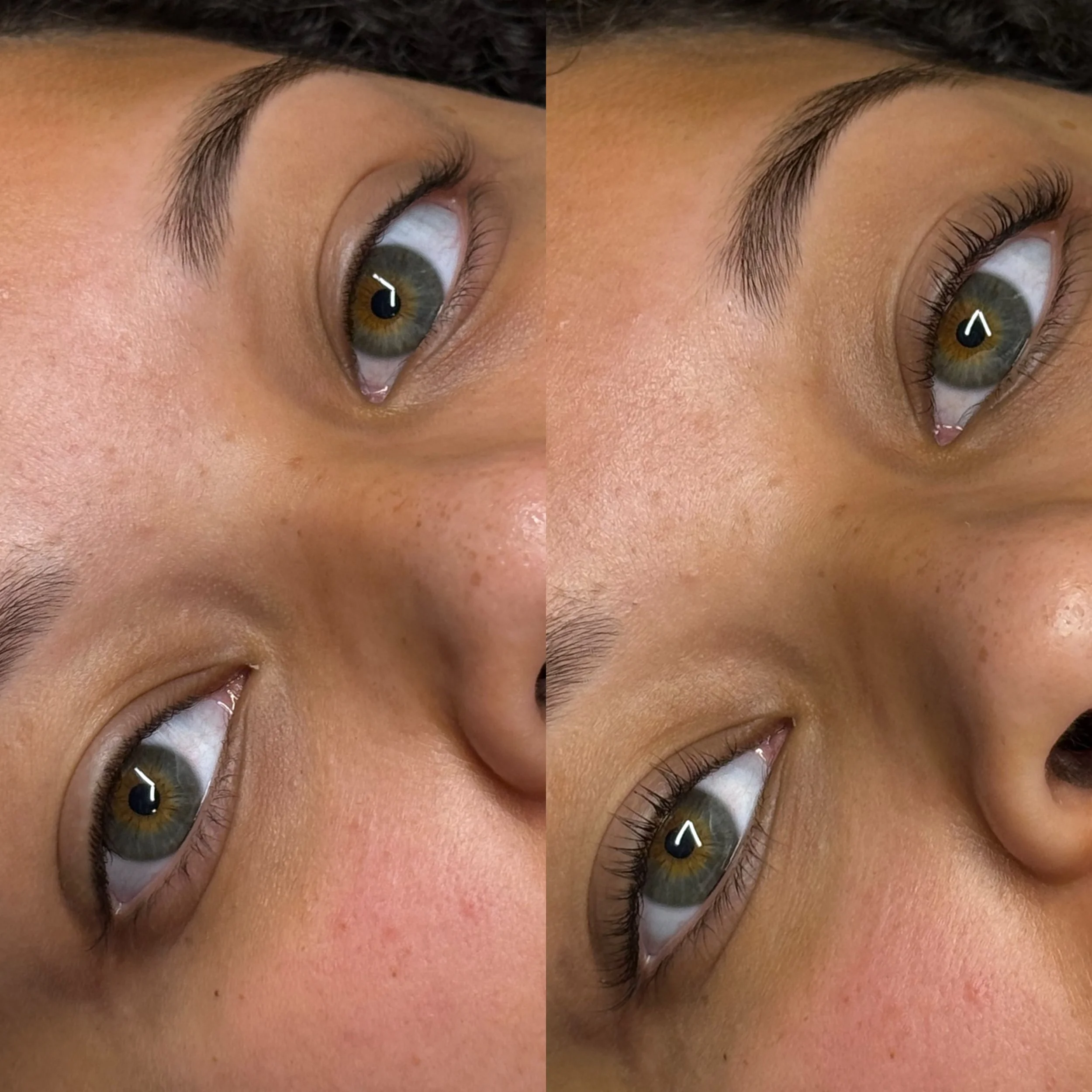 Close-up of a person's eyes and eyebrows, focusing on the upper facial area, with natural skin tone and visible eyelashes.