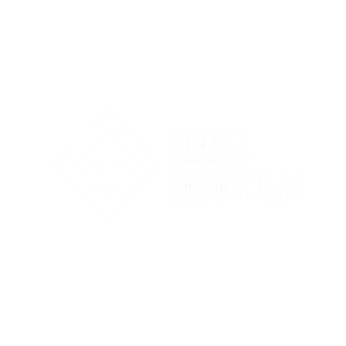 Logo for Canada Snowboard featuring a stylized mountain and ski trail icon alongside the text 'Canada Snowboard' in bold white letters on a black background.