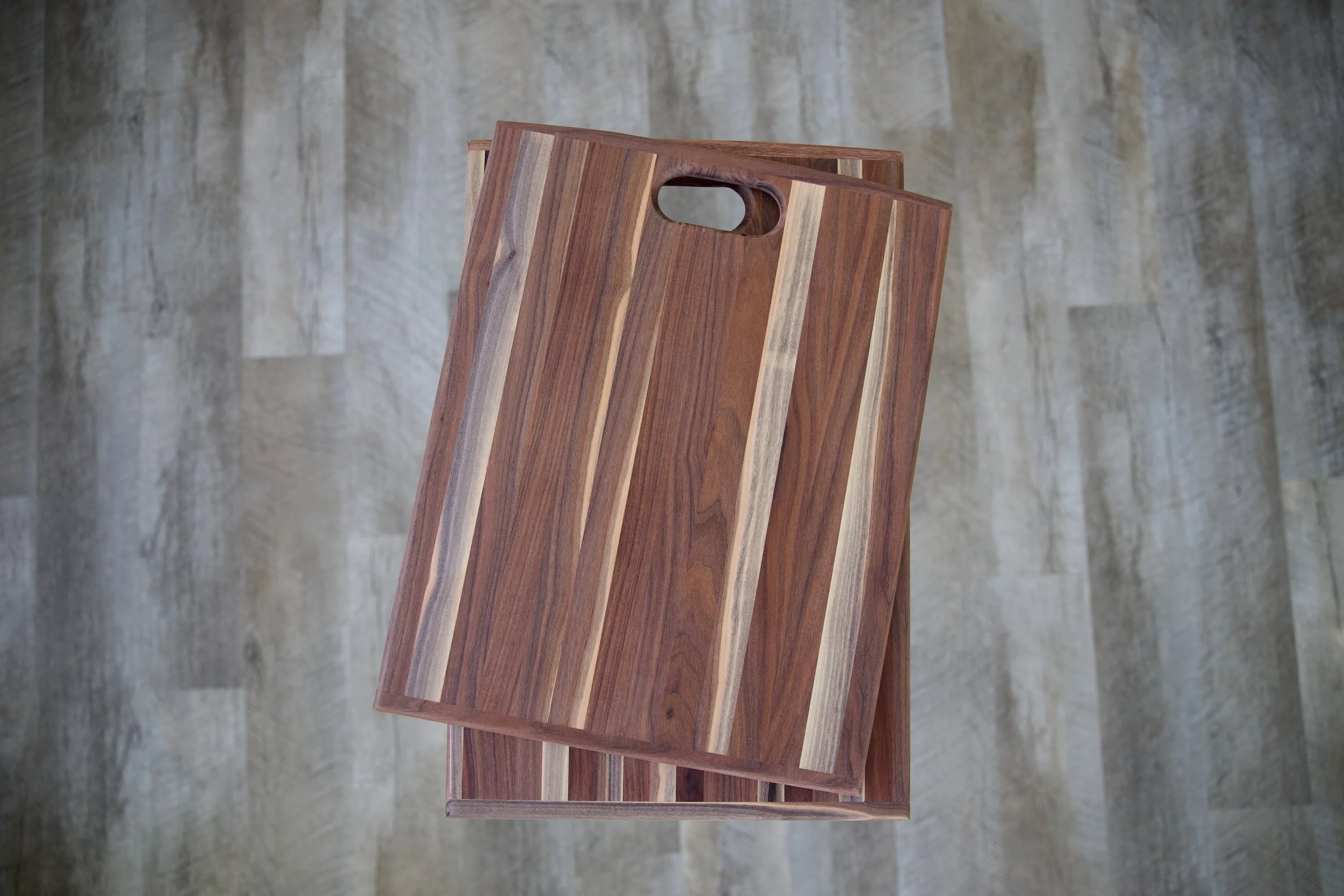 R.E. Arnold's handcrafted walnut cutting boards with striped grain in Adams County PA